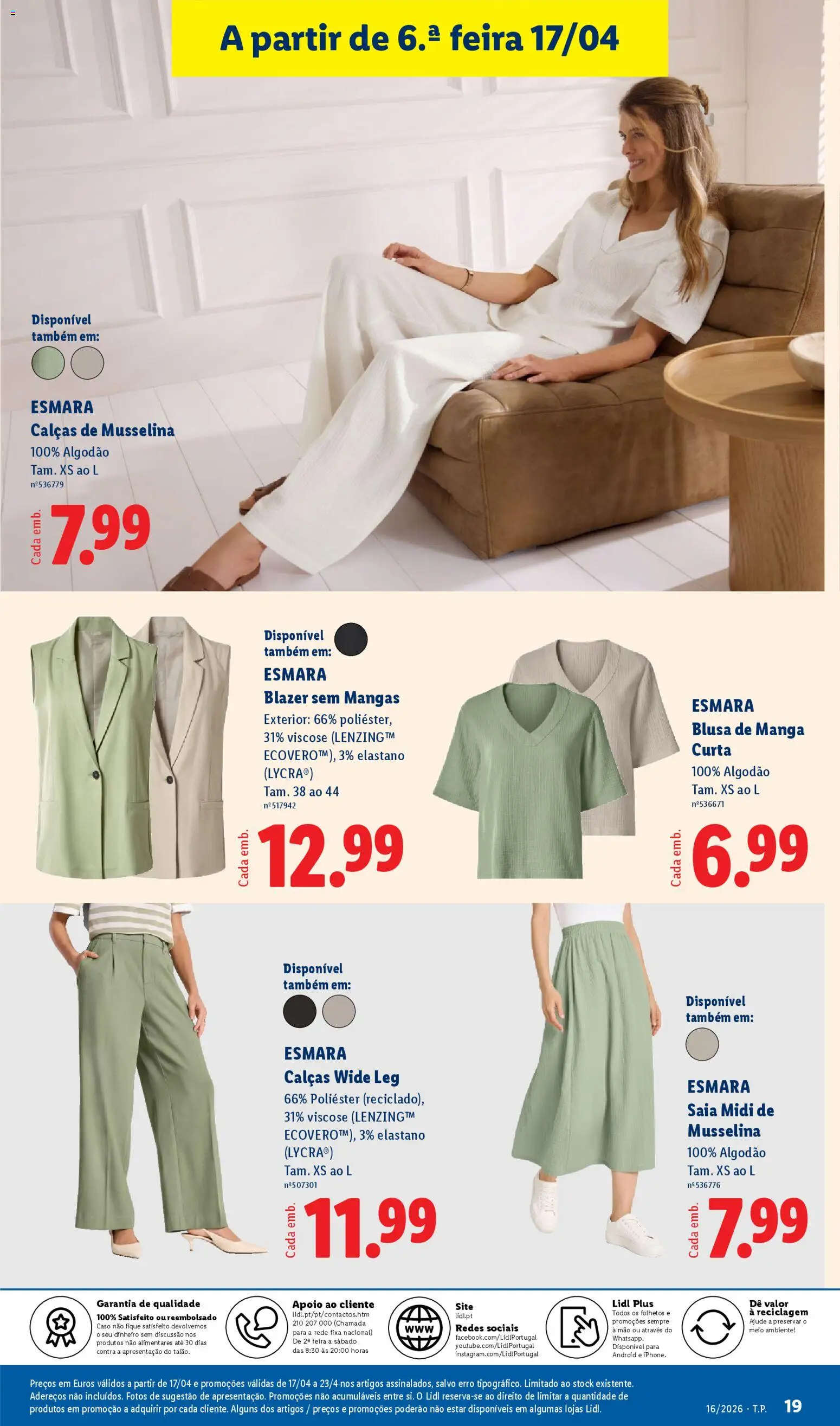Lidl Novidades │ válido de 13.04.2026 | Página: 19 | Produtos: Calças, Blusa, Blazer, Mangas