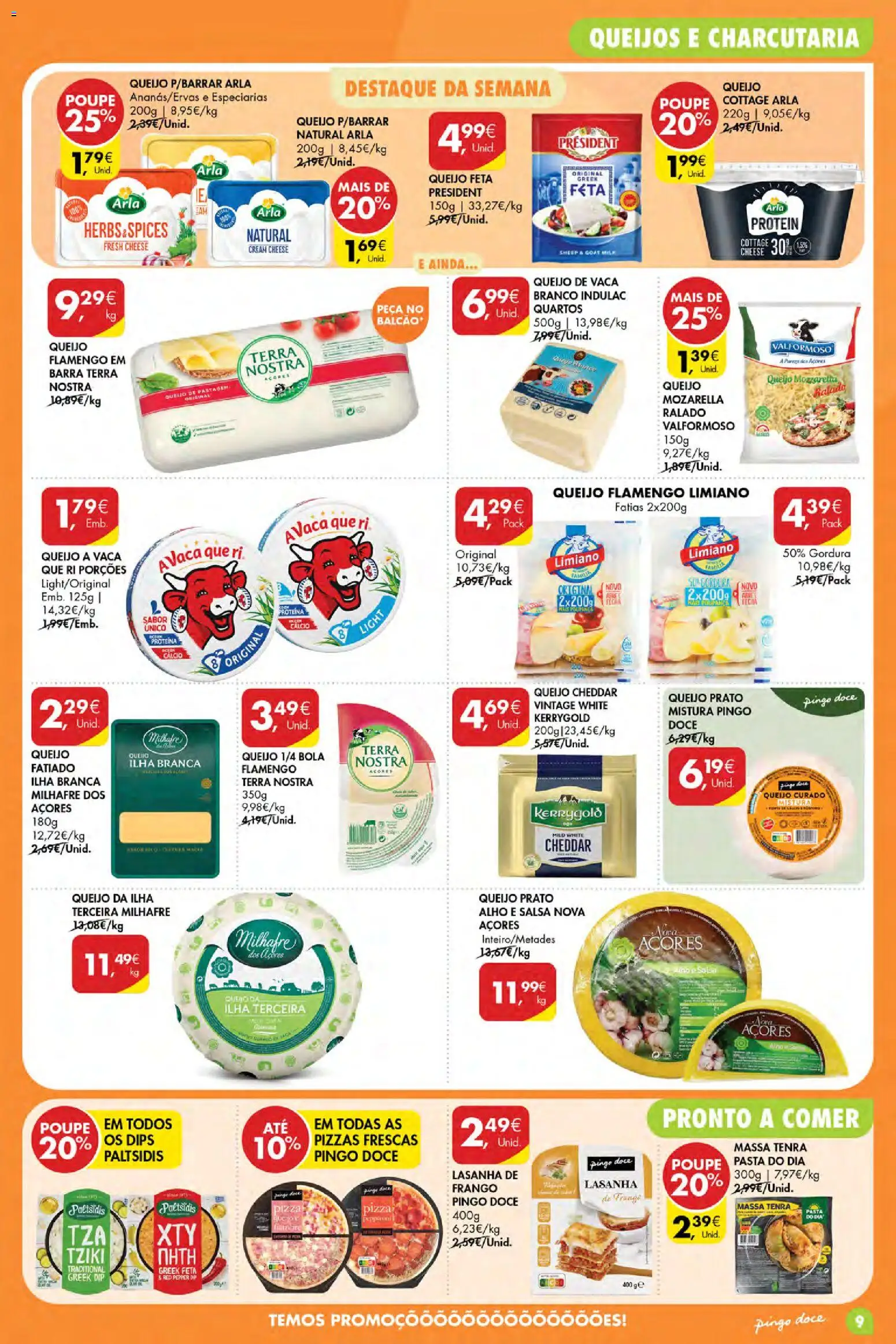Pingo Doce Poupe Esta Semana Açores │ válido de 30/07/2026 | Página: 9 | Produtos: Cálcio, Queijo, Cheddar, Queijo feta