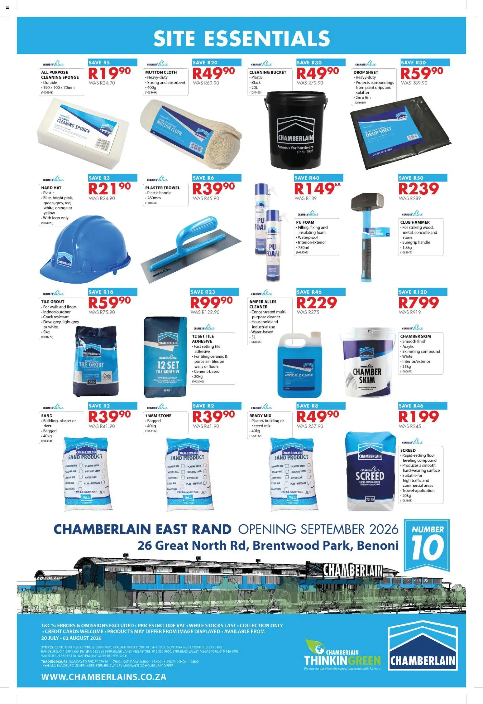 New Chamberlain catalogue – valid from 20/07/2026 | Page: 8 | Products: Paint, Tiling, Pen, Plaster