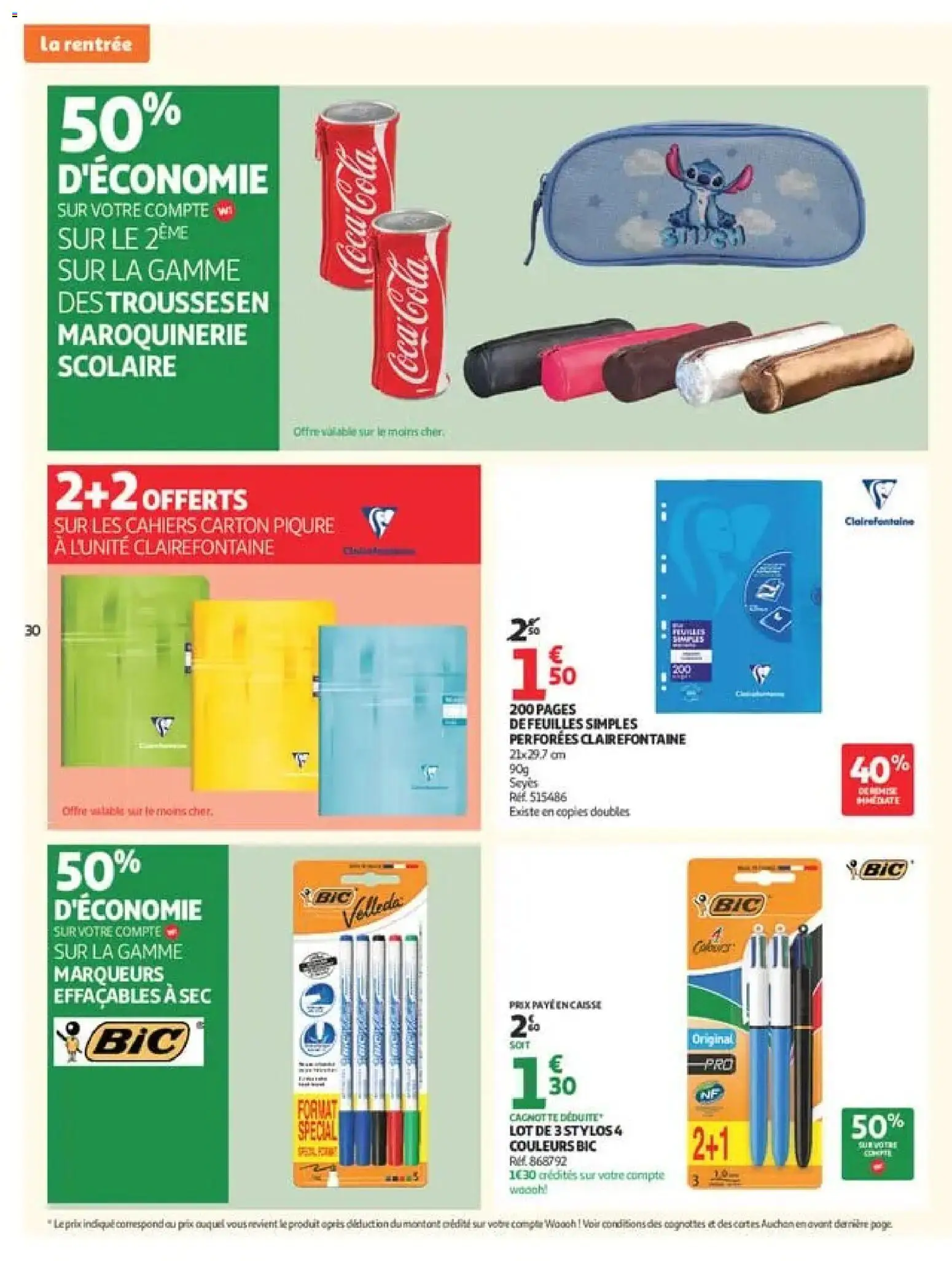 {H1} | Page: 30 | Produits: Coca, Cahiers, Coca cola