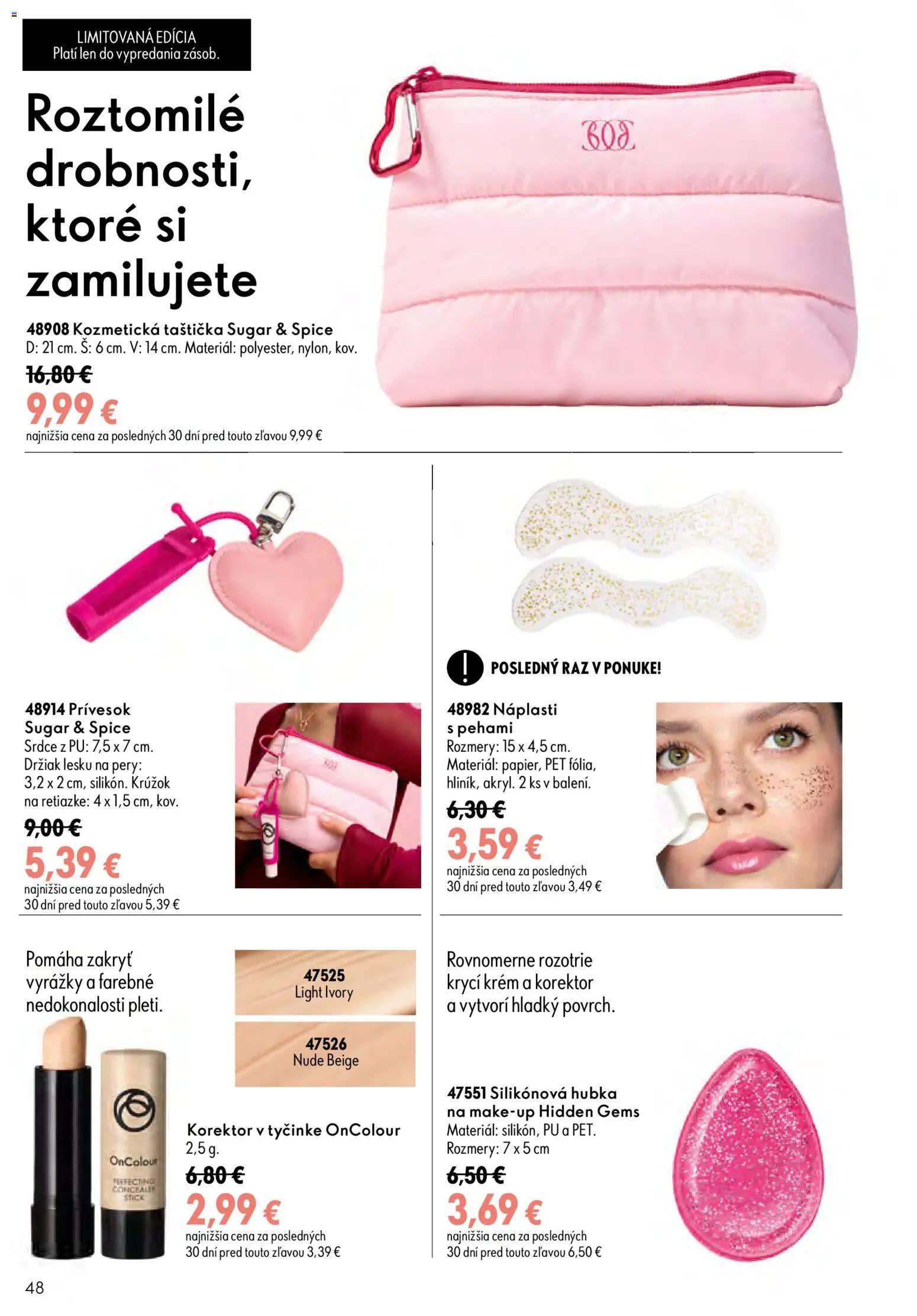 Nové Oriflame akcie – leták je platný od 29.07.2026 | Strana: 48 | Produkty: Korektor, Hubka, Krém