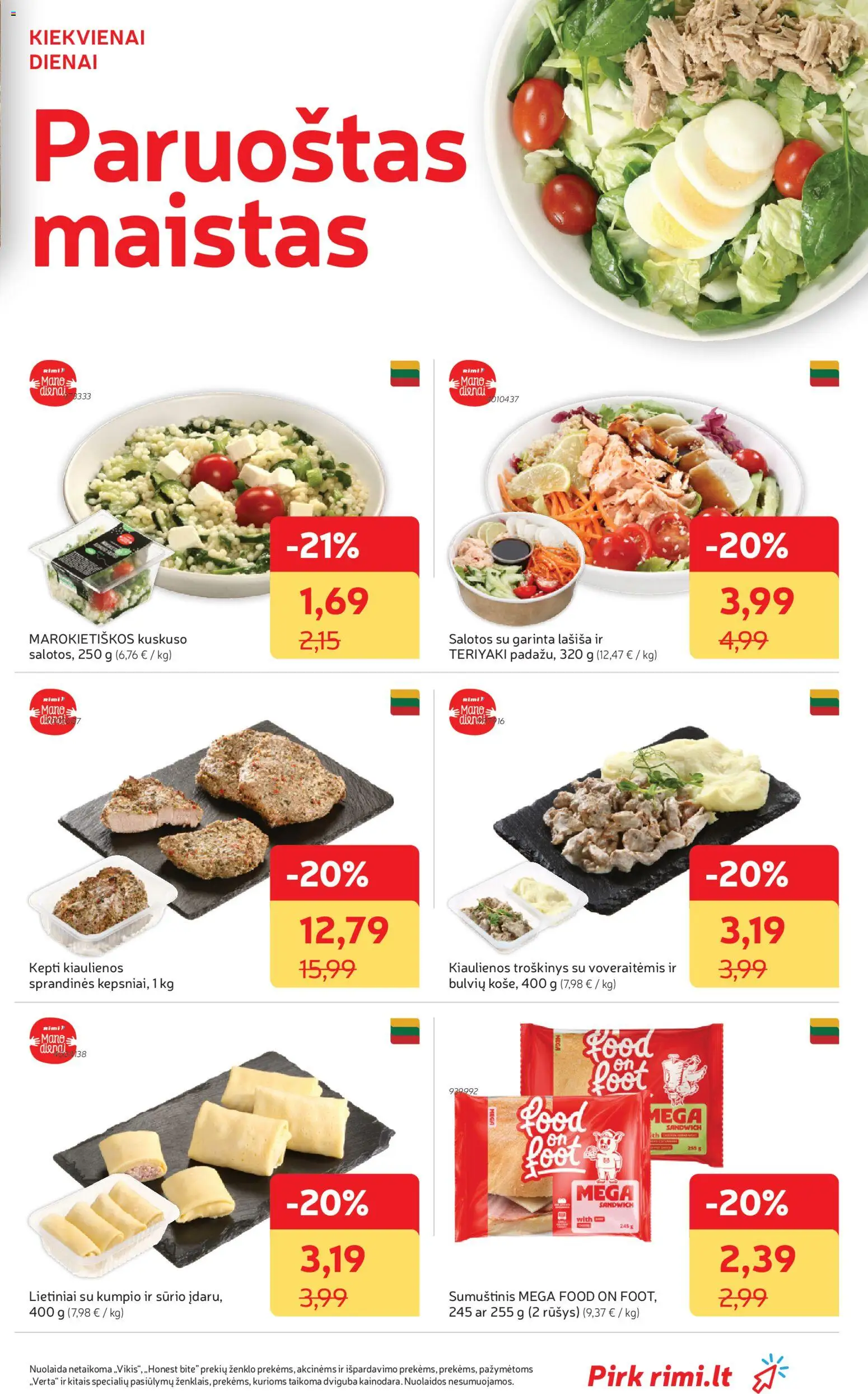 Rimi akcijos nuo 09.06.2026 | Puslapis: 15 | Prekių: Salotos, Kiaulienos, Sumuštinis