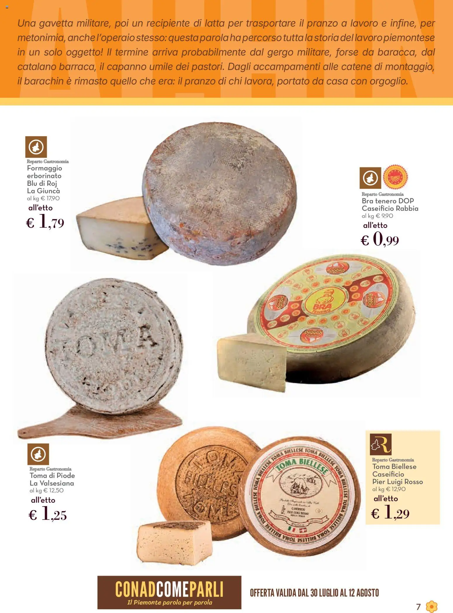 Volantino Conad del 30/07/2026 | Pagina: 7 | Prodotti: Formaggio