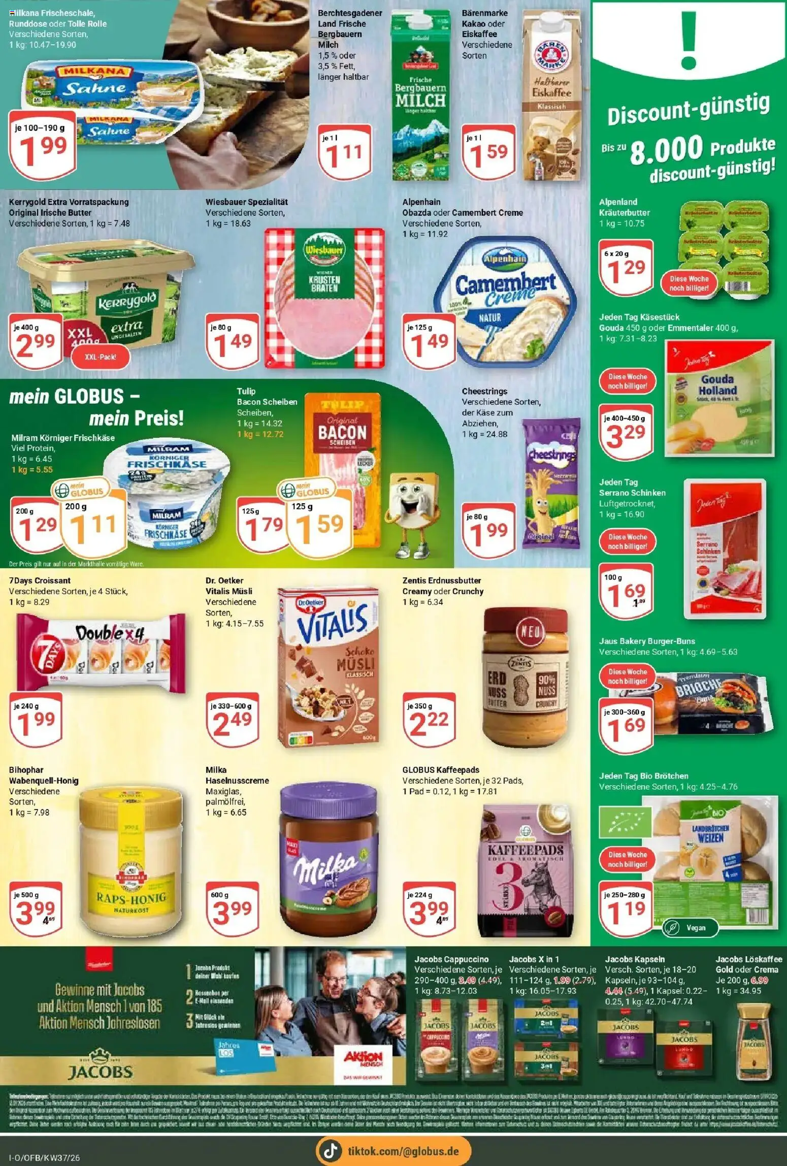 Globus Prospekt Idar-Oberstein – gültig ab 07.09.2026 | Seite: 14 | Produkte: Butter, Käse, Croissant, Milram