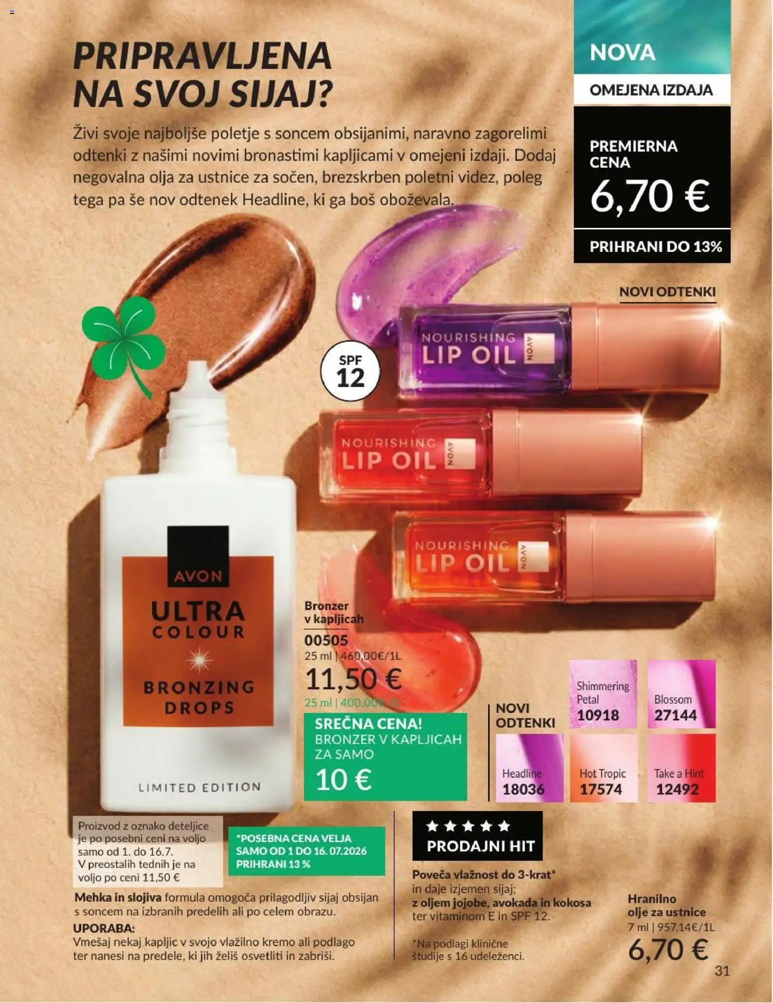 Novi Avon katalog ponudbe – veljaven od 30.06.2026 | Stran: 31 | Izdelki: Bronzer, Olje