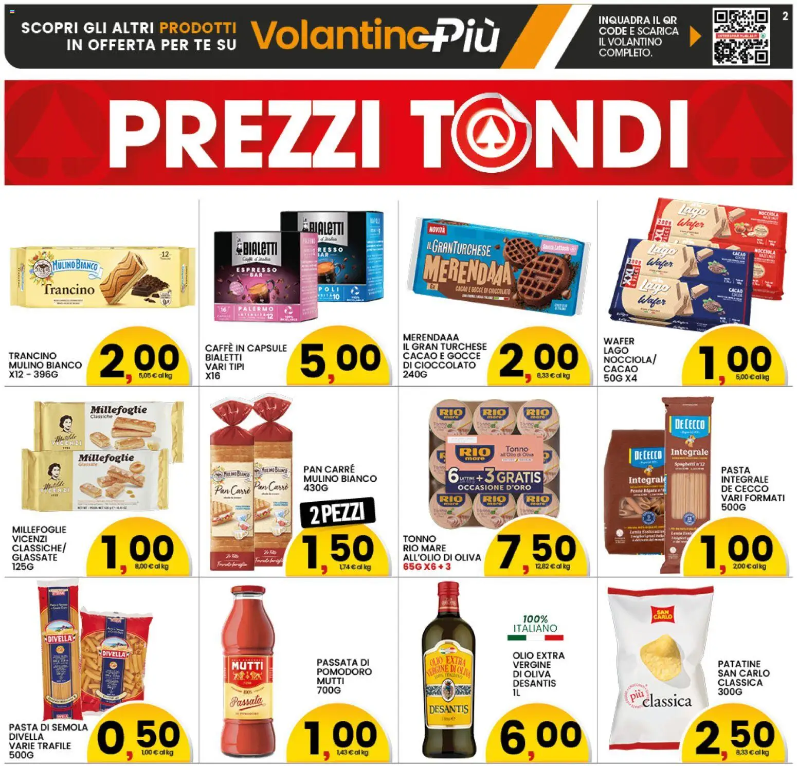 Volantino Interspar del 20/08/2026 | Pagina: 2 | Prodotti: Cioccolato, Patatine, Olio, Mutti