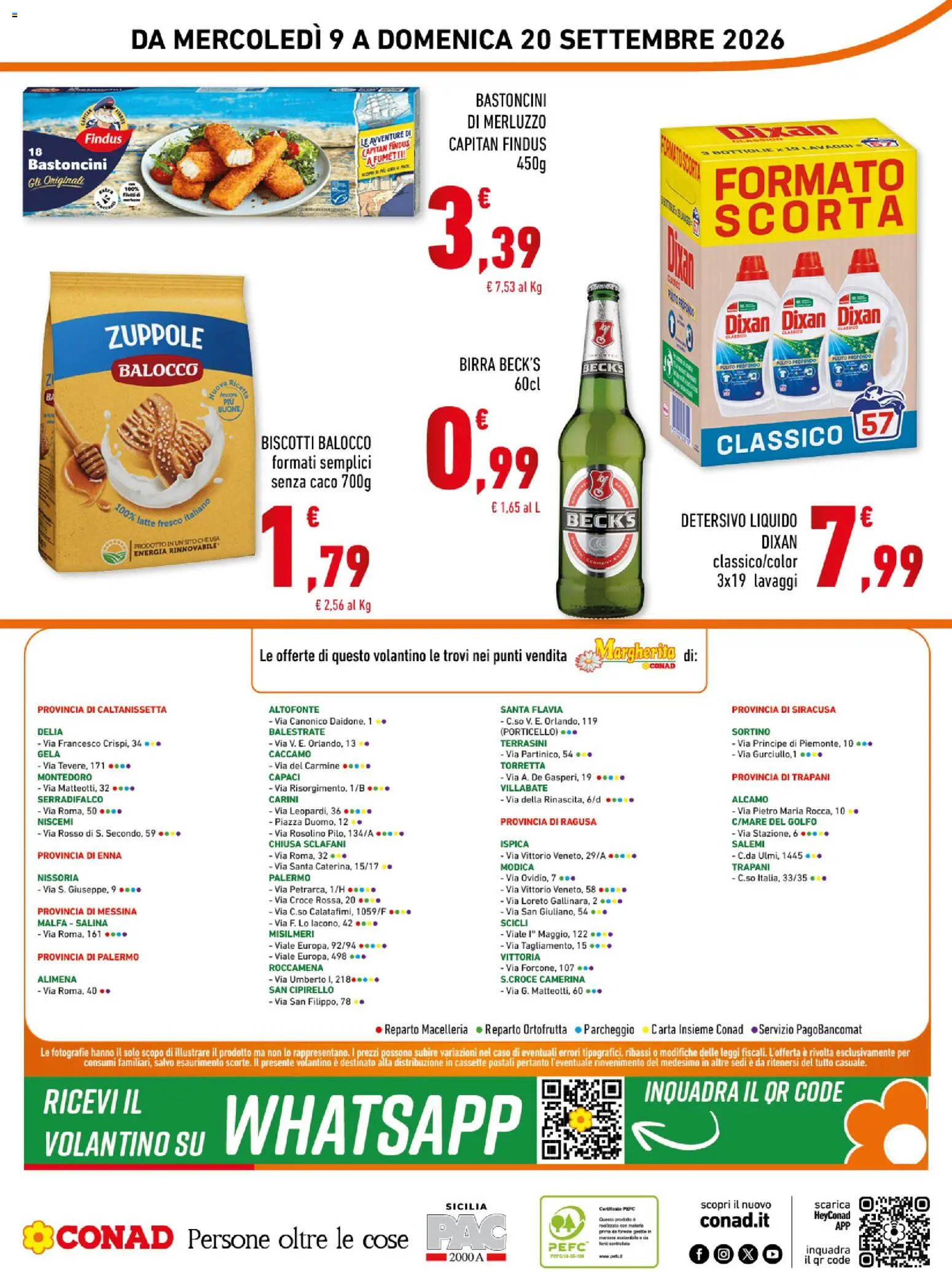 Volantino Conad del 09/09/2026 | Pagina: 16 | Prodotti: Birra Beck's, Birra, Biscotti, Latte