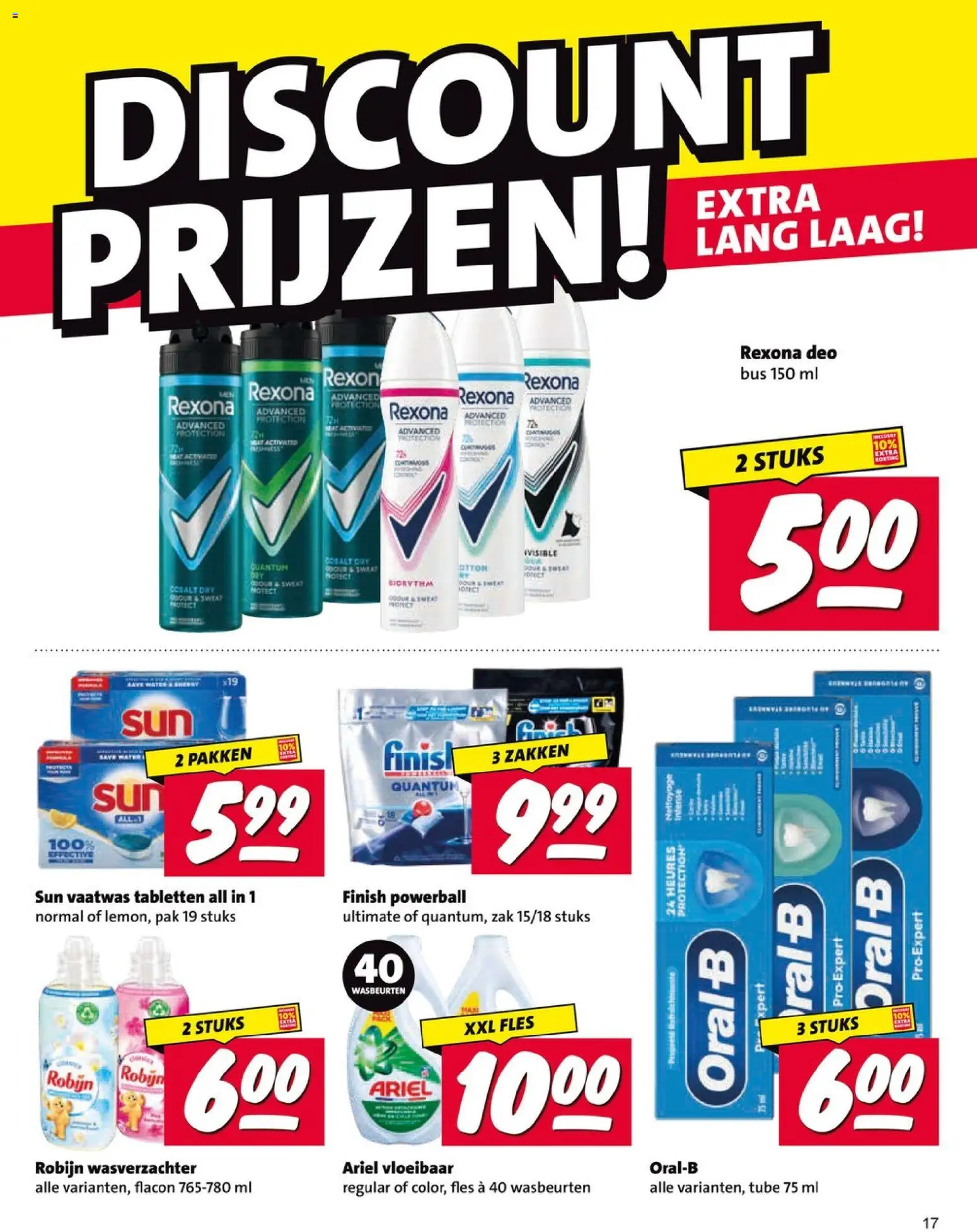 {H1} | Pagina: 17 | Producten: Vaatwas tabletten, Robijn, Fles, Zak