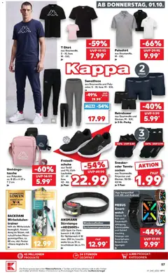 Kaufland Prospekt Hamburg ab 01.10.2026 gültig | Seite: 61 | Produkte: Tasche, Poloshirt, Stirnlampe, Socken