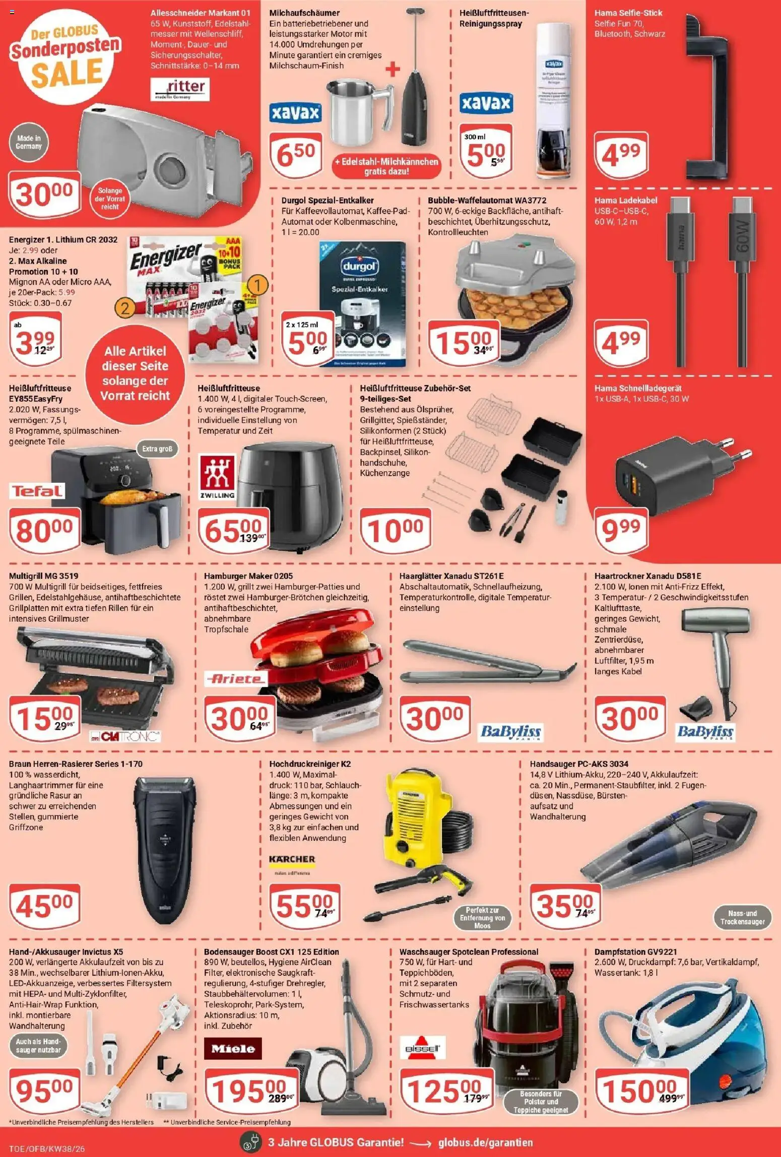 Globus Prospekt Tönisvorst (ab 14.09.2026) » Angebote online | Seite: 26 | Produkte: Kabel, Miele, Haartrockner, Ladekabel