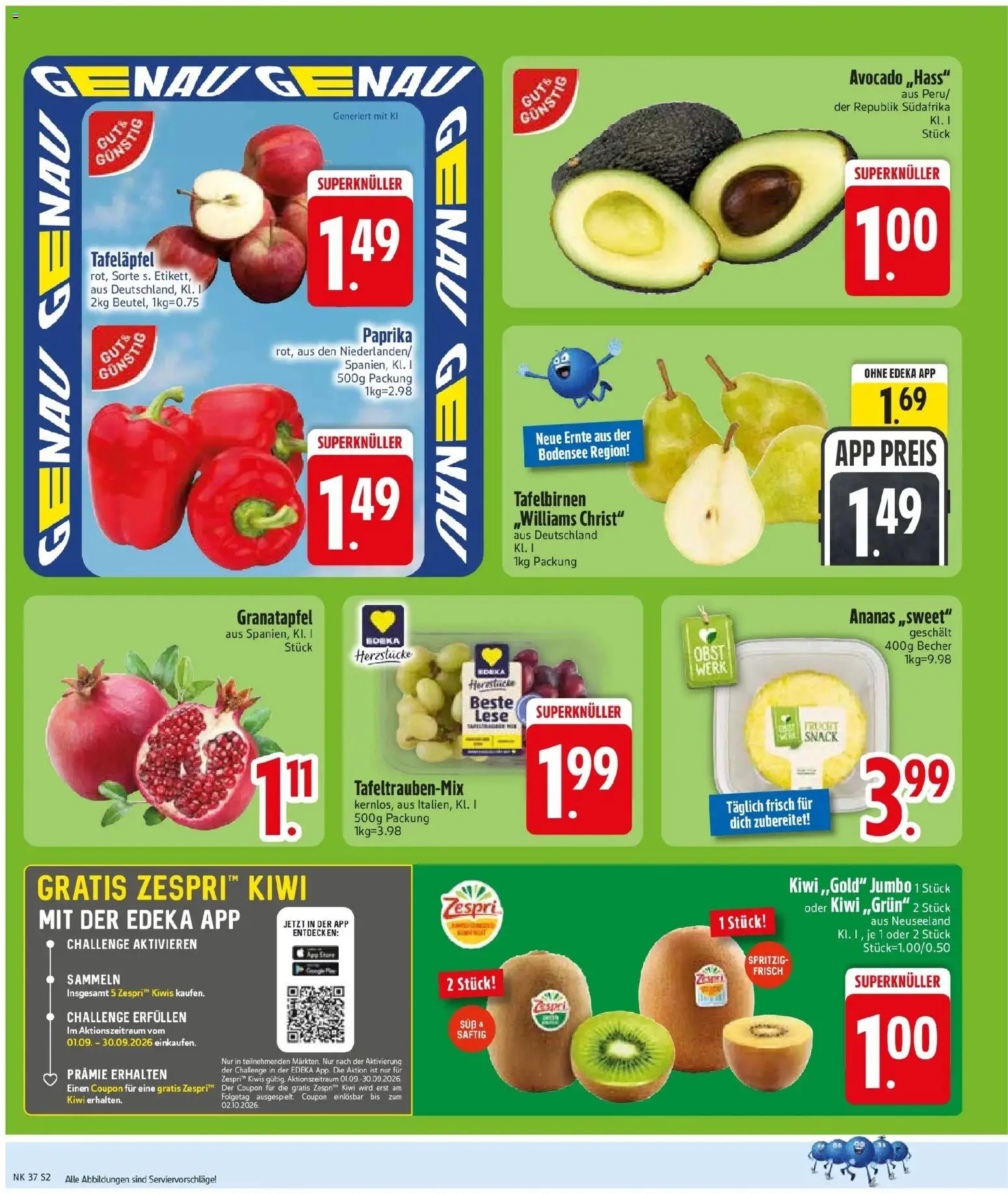 Edeka Prospekt Haar (ab 07.09.2026) » Angebote Online | Seite: 4 | Produkte: Granatapfel, Ananas, Avocado, Kiwi