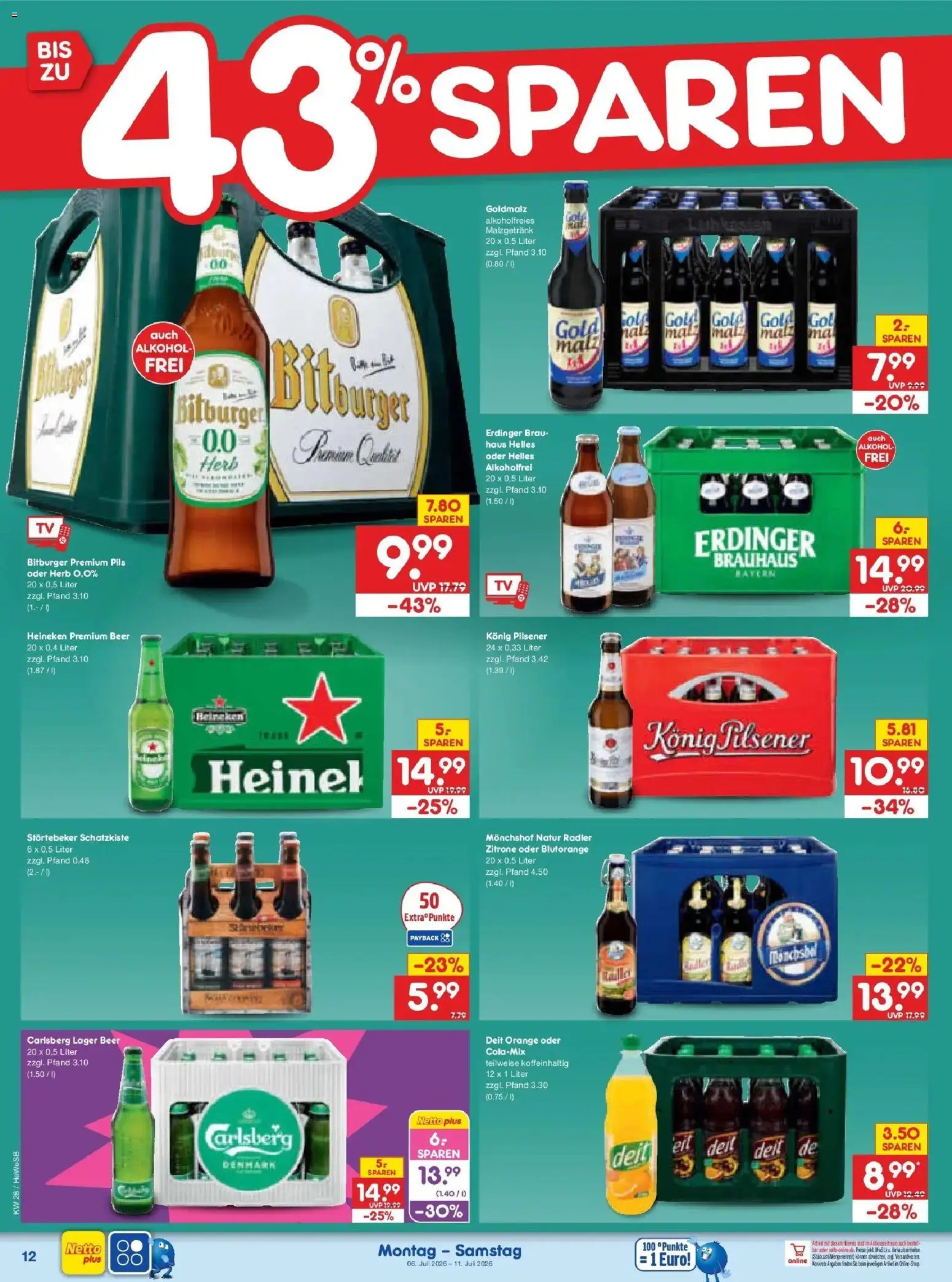 Netto Marken-Discount - Netto: Wochenangebote – gültig ab 05.07.2026 | Seite: 18 | Produkte: Monchshof, Konig pilsener, Pils, Zitrone
