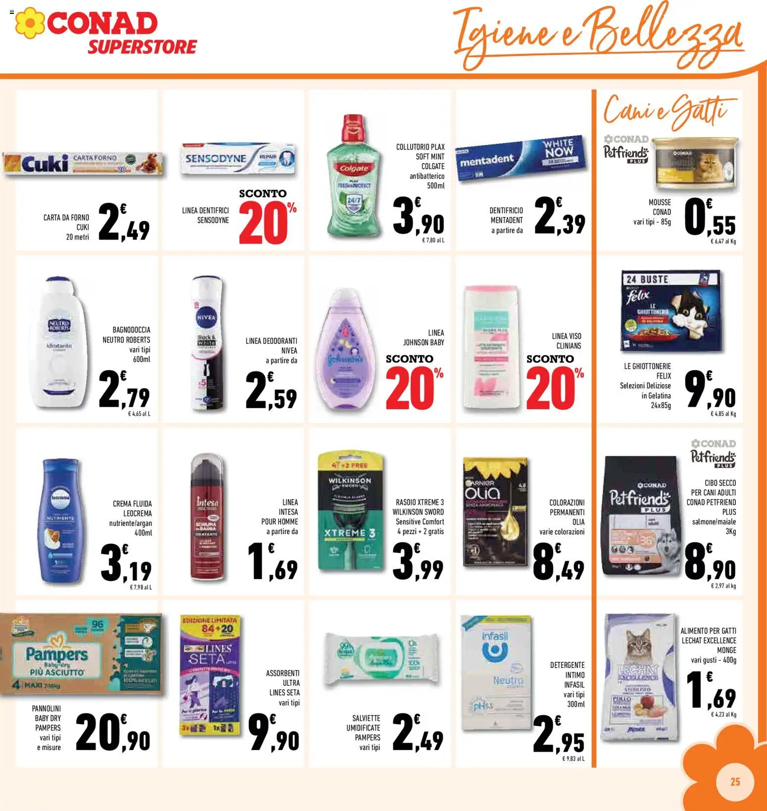 Volantino Conad del 11.03.2026 | Pagina: 25 | Prodotti: Crema, Pannolini, Dentifricio, Forno