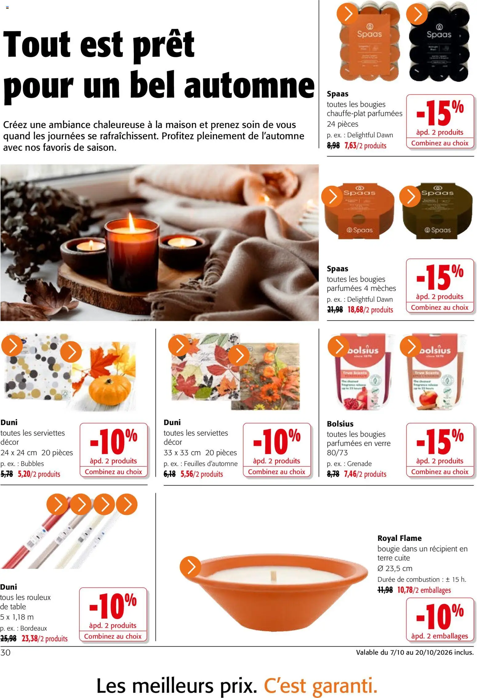 {H1} | Page: 34 | Produits: Grenade, Table, Bougies, Serviettes