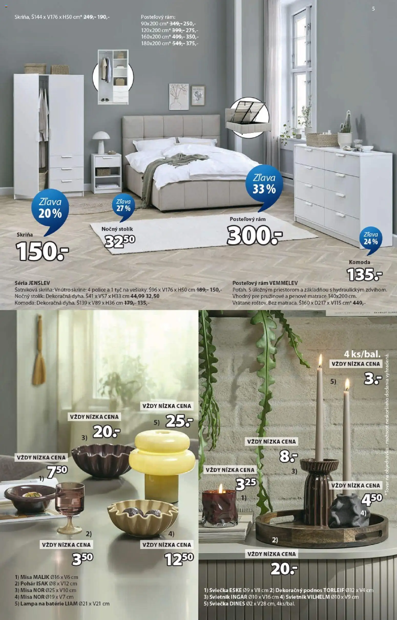 Nové JYSK akcie – leták je platný od 21.10.2026 | Strana: 5 | Produkty: Matrace, Šatníková skriňa, Skriňa, Lampa