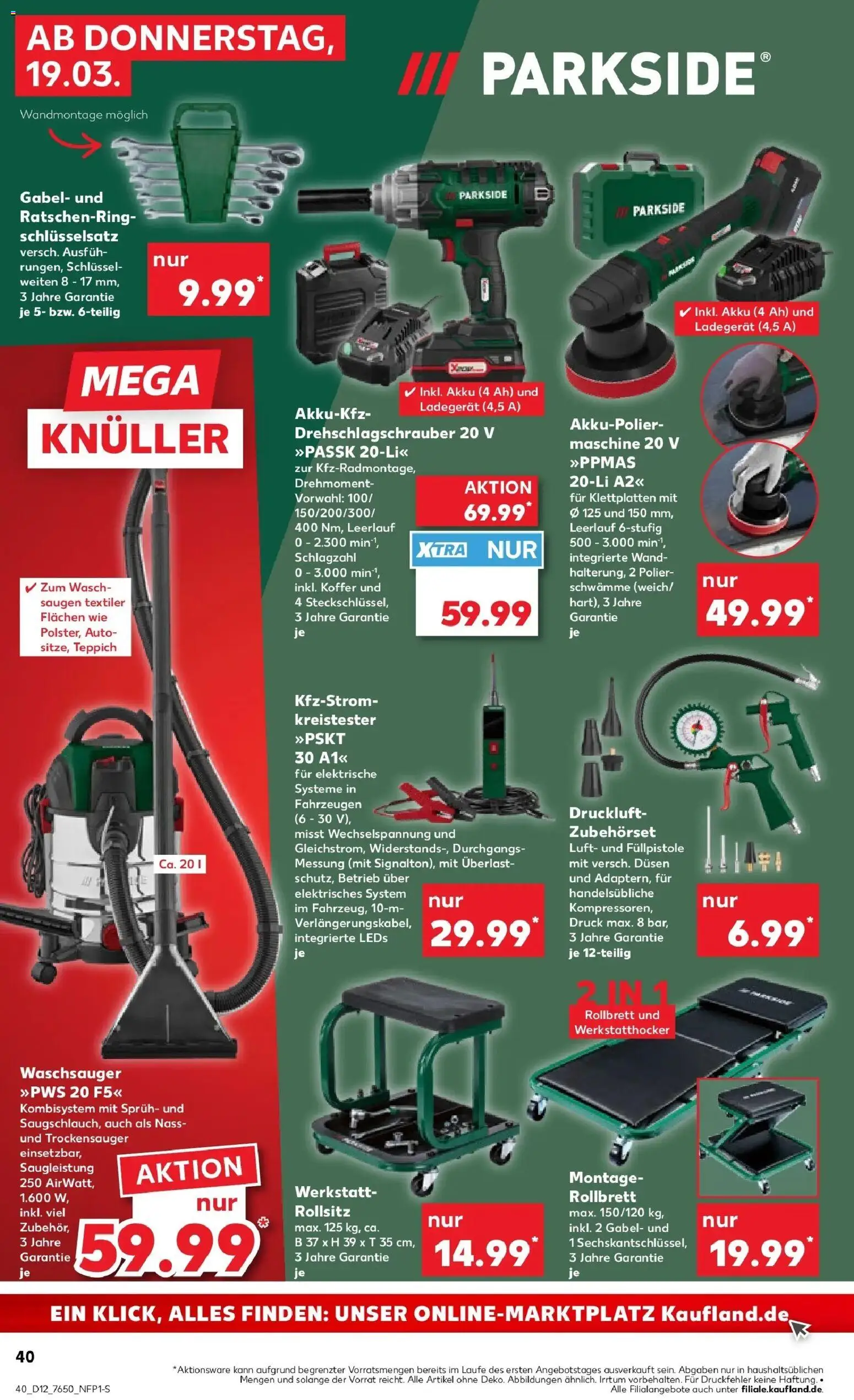 Kaufland Prospekt Burghausen	 – gültig ab 19.03.2026 | Seite: 40 | Produkte: Teppich, Koffer, Ladegerät
