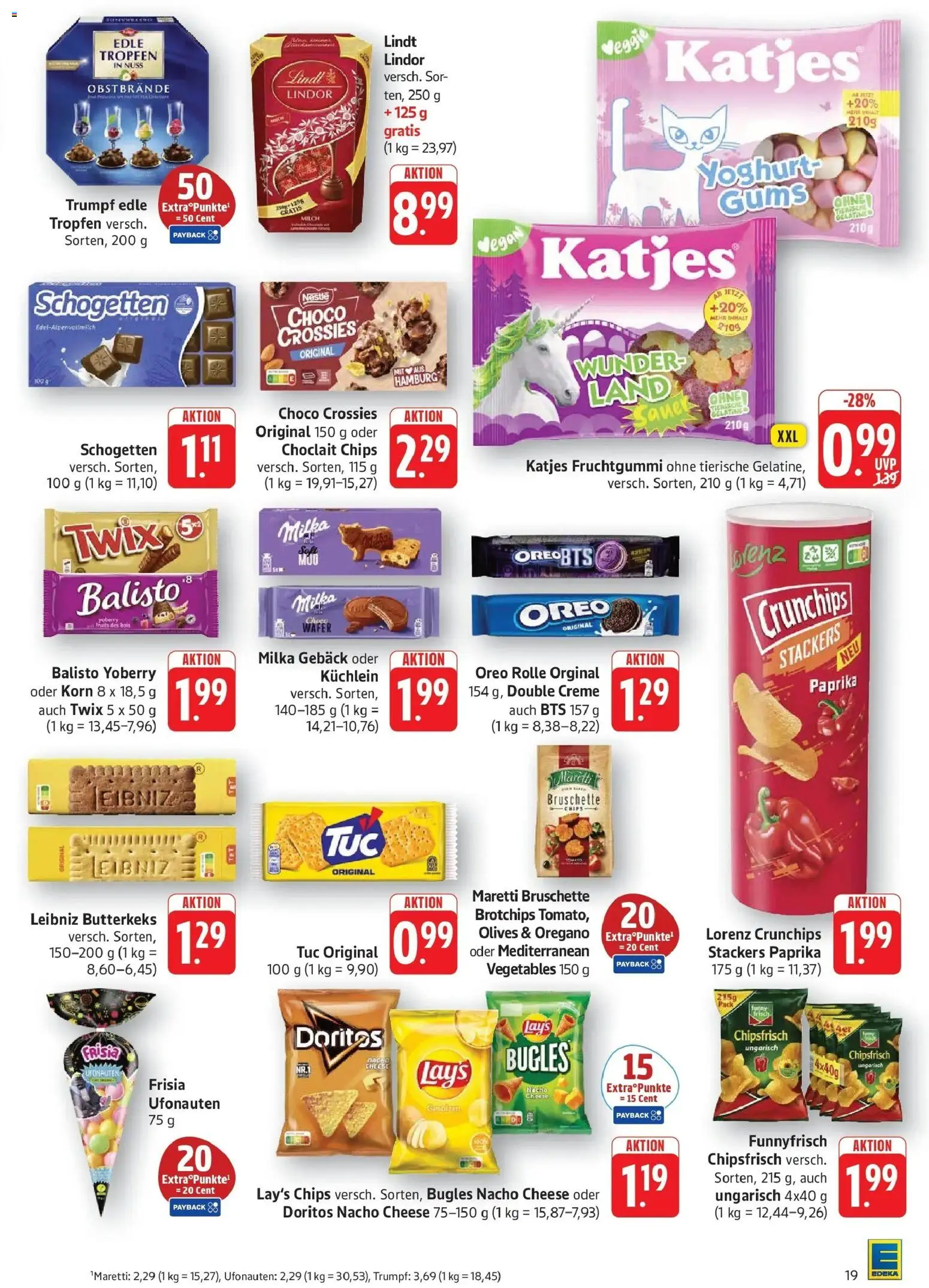 Edeka Prospekt Eislingen (ab 12.10.2026) » Angebote Online | Seite: 19 | Produkte: Milch, Katjes, Lorenz crunchips, Schogetten