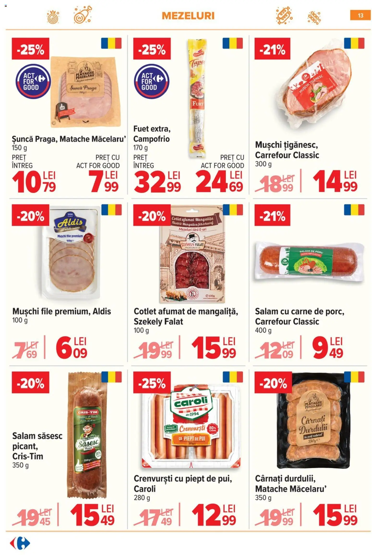 Noul catalog Carrefour – valabil de la 10.06.2026 | Pagină: 13 | Produse: Lait de coco, Hacıyatmaz Kedi Oyuncağı, Crenvurști, Salam
