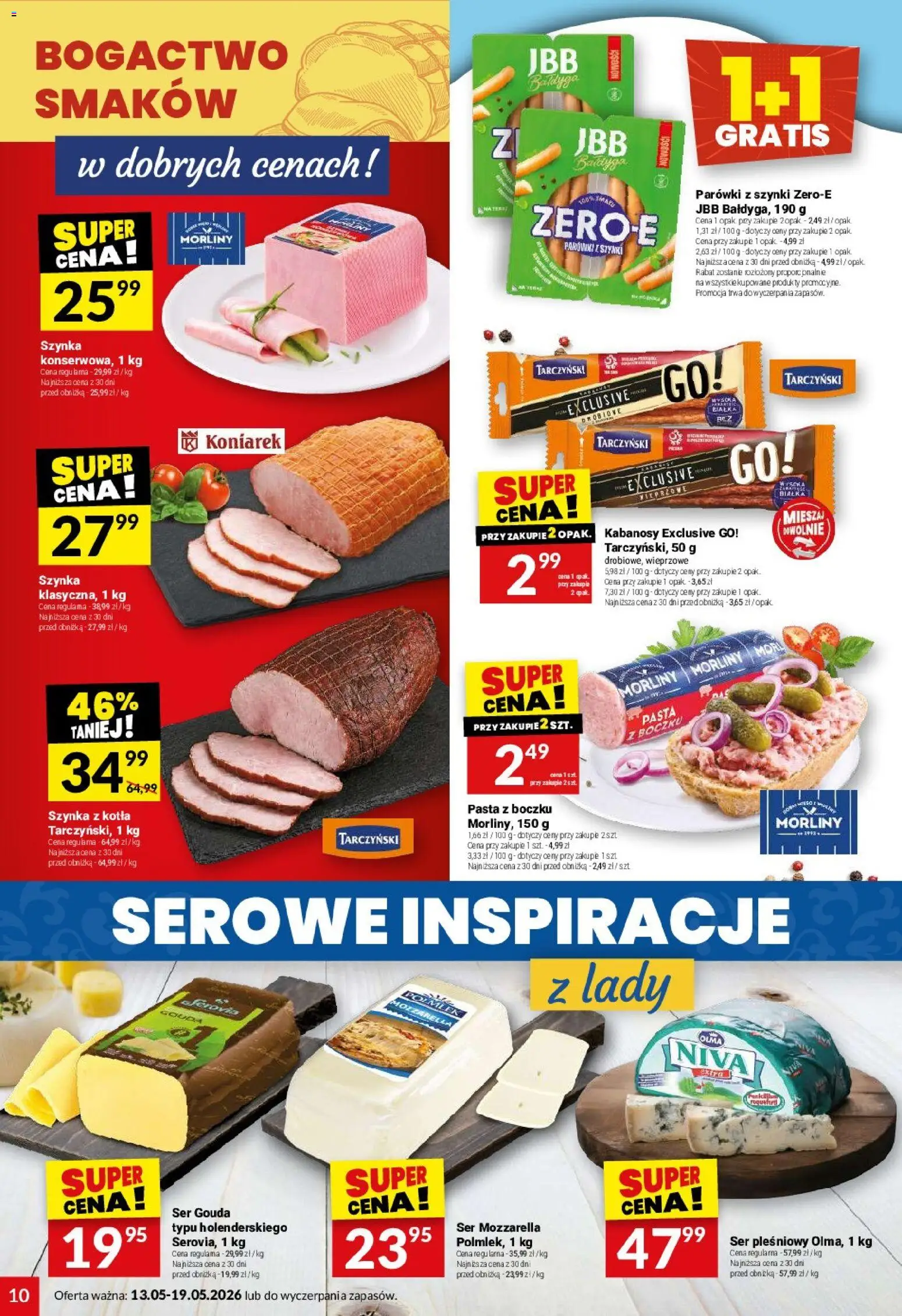 Twój Market gazetka od 13.05.2026 | Strona: 10 | Produkty: Kabanosy, Parówki, Szynka, Ser