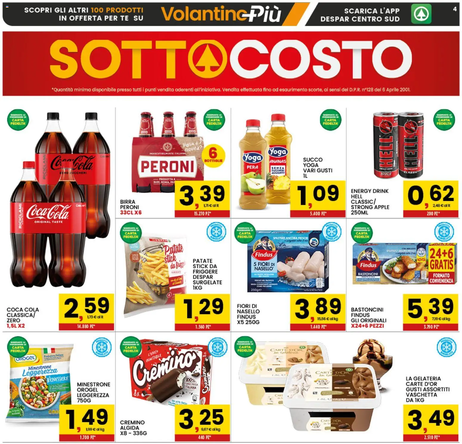 Volantino Interspar del 18.05.2026 | Pagina: 4 | Prodotti: Minestrone, Patate, Pera, Coca Cola