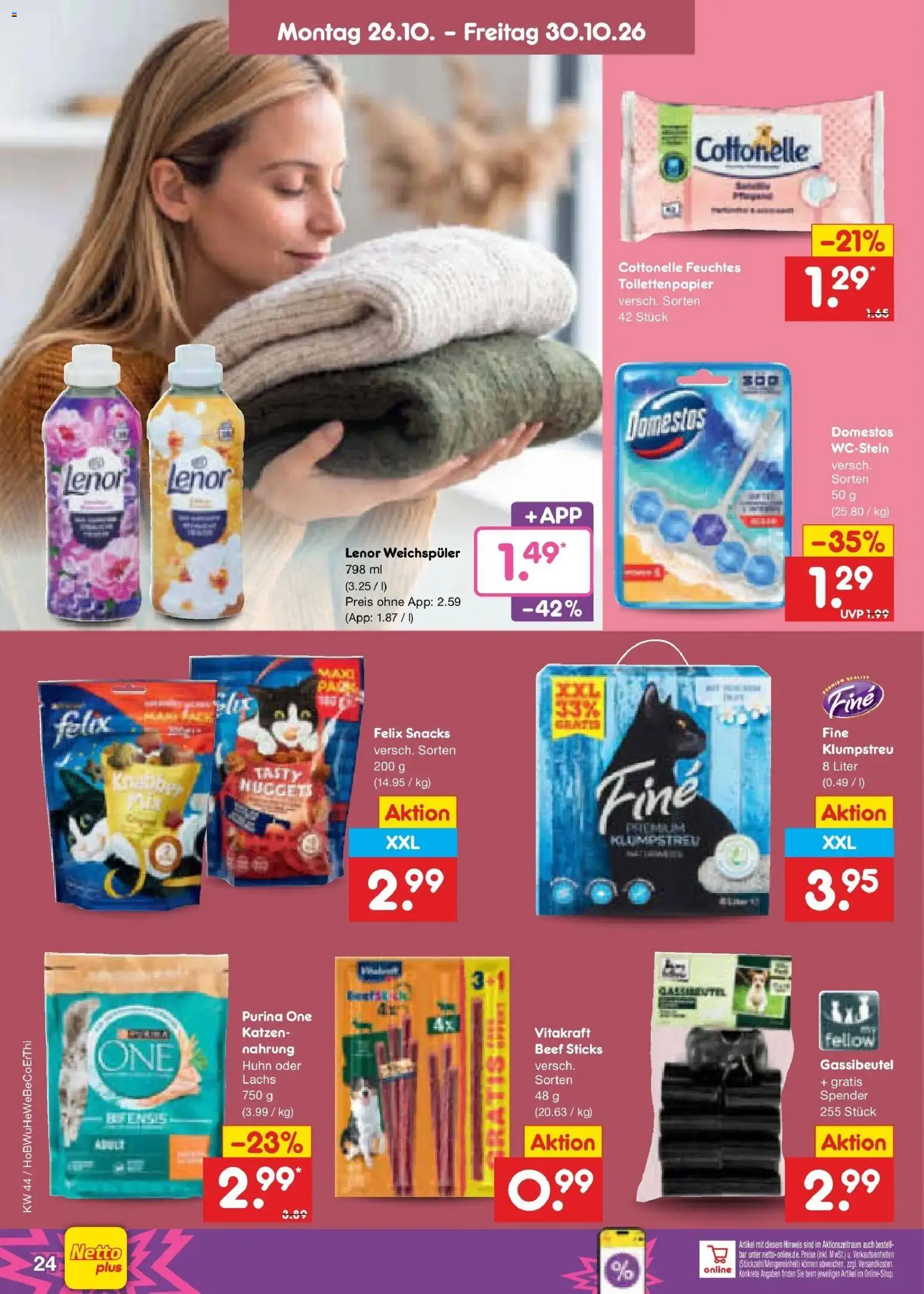 Netto Marken-Discount Prospekt Pirna (ab 26.10.2026) » Angebote | Seite: 38 | Produkte: Lachs, Weichspüler, Toilettenpapier, Feuchtes Toilettenpapier