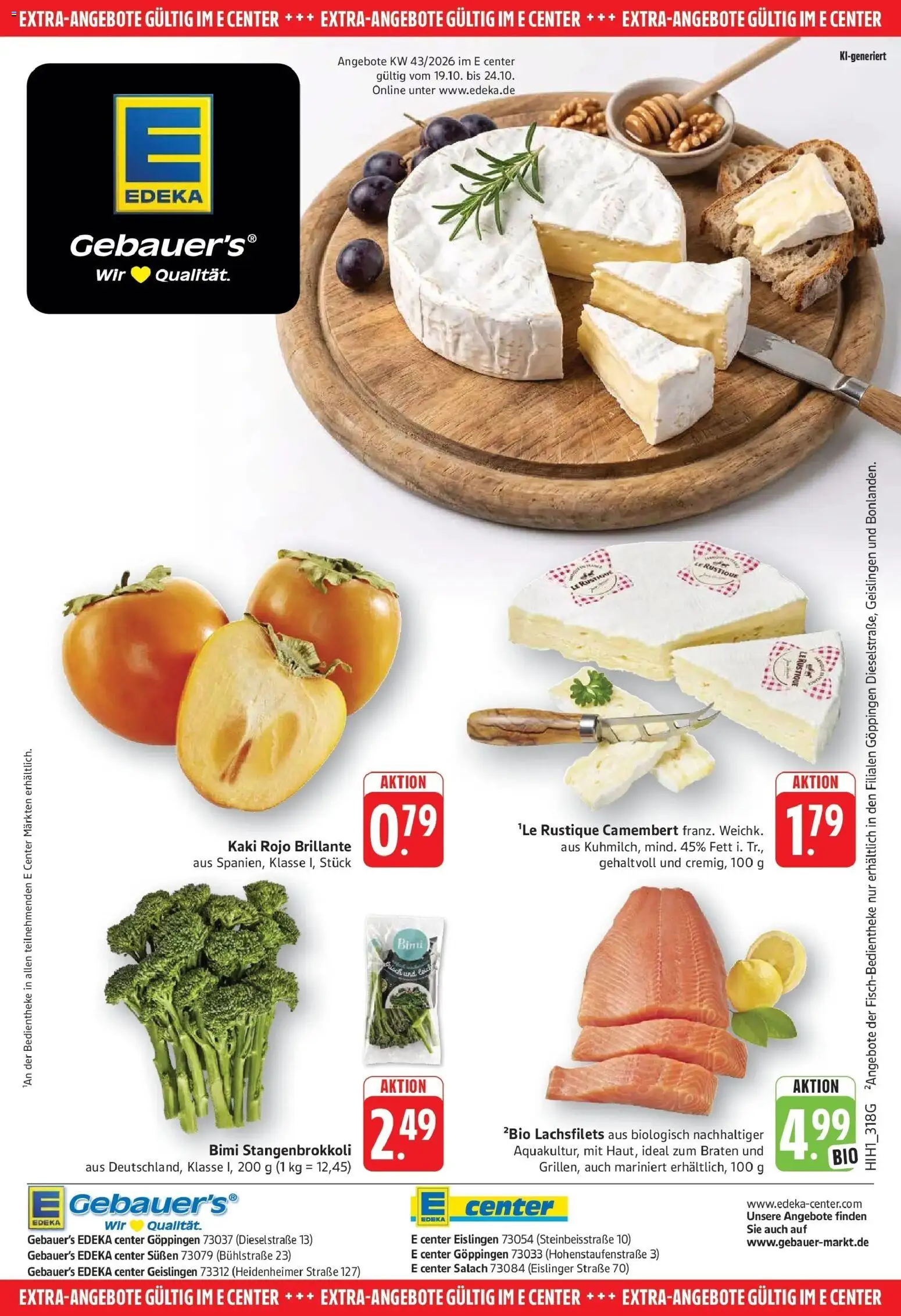 Edeka Prospekt Eislingen (ab 19.10.2026) » Angebote Online | Seite: 27 | Produkte: Camembert, Kaki