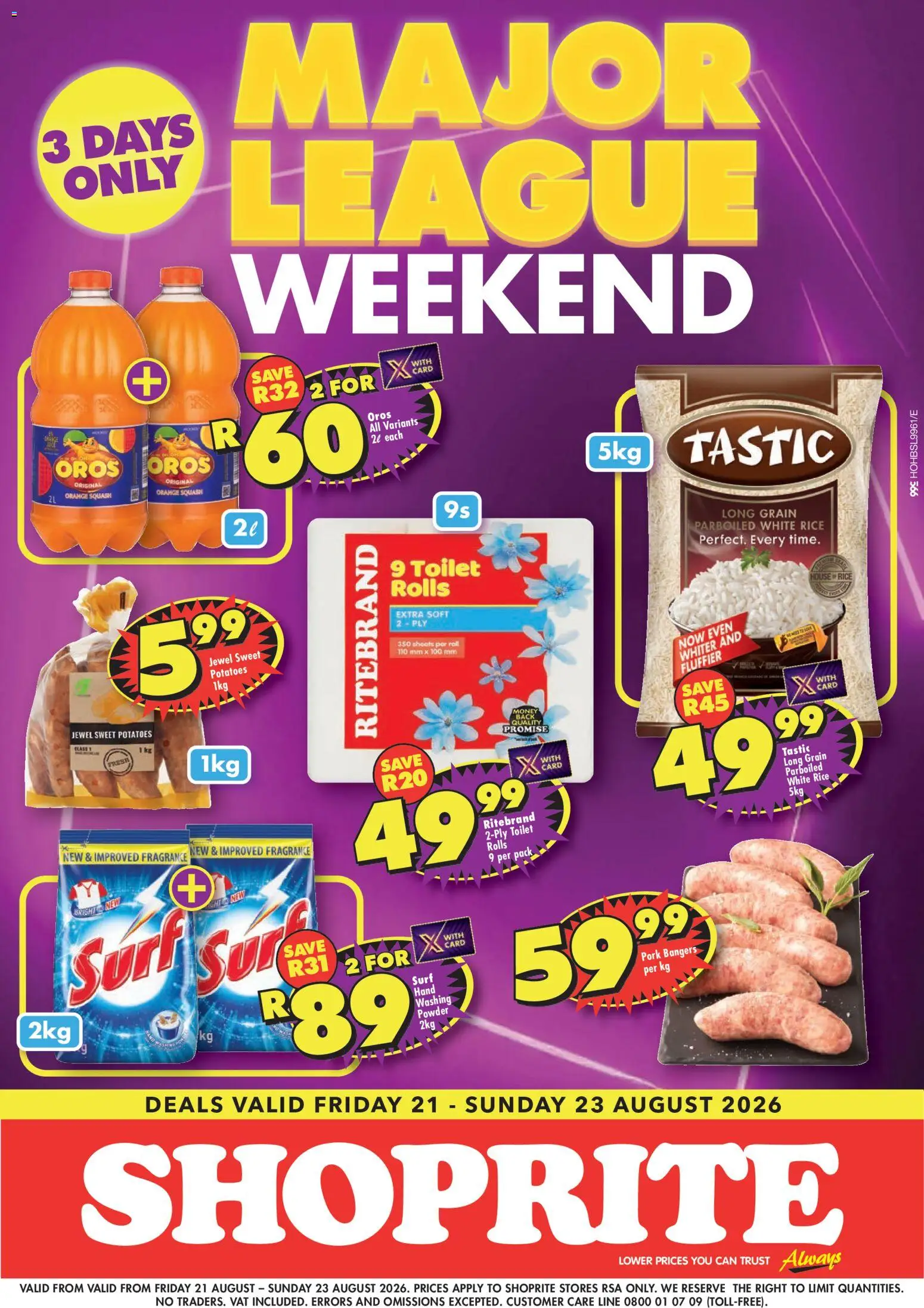 New Shoprite catalogue – valid from 21/08/2026 | Page: 1 | Products: Squash, Powder, Rice, Potatoes