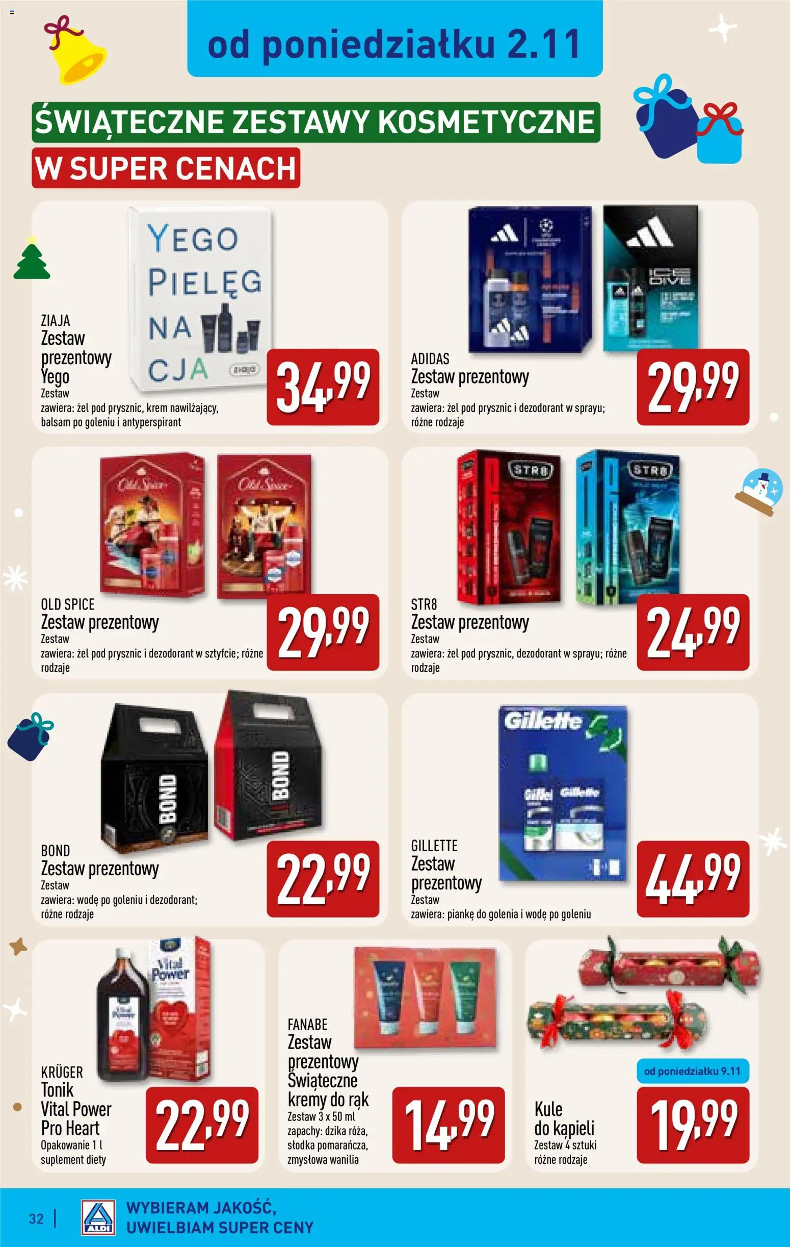 Aldi gazetka - Katalog prezentowy od 28.10.2026 | Strona: 32 | Produkty: Gillette, Balsam po goleniu, Żel pod prysznic, Old spice