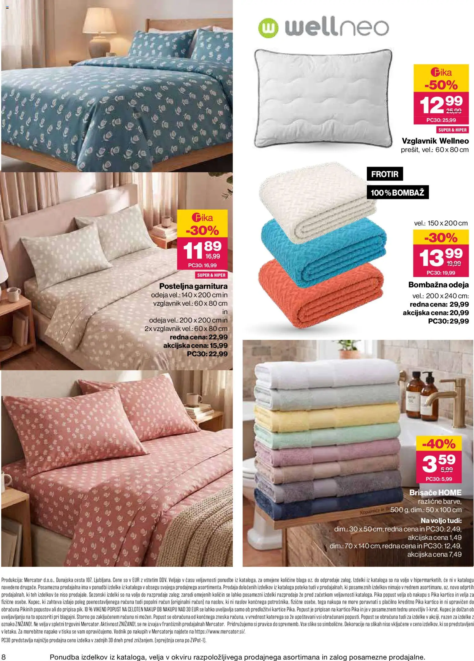 Novi Mercator katalog ponudbe – veljaven od 26.08.2026 | Stran: 8 | Izdelki: Vzglavnik, Odeja