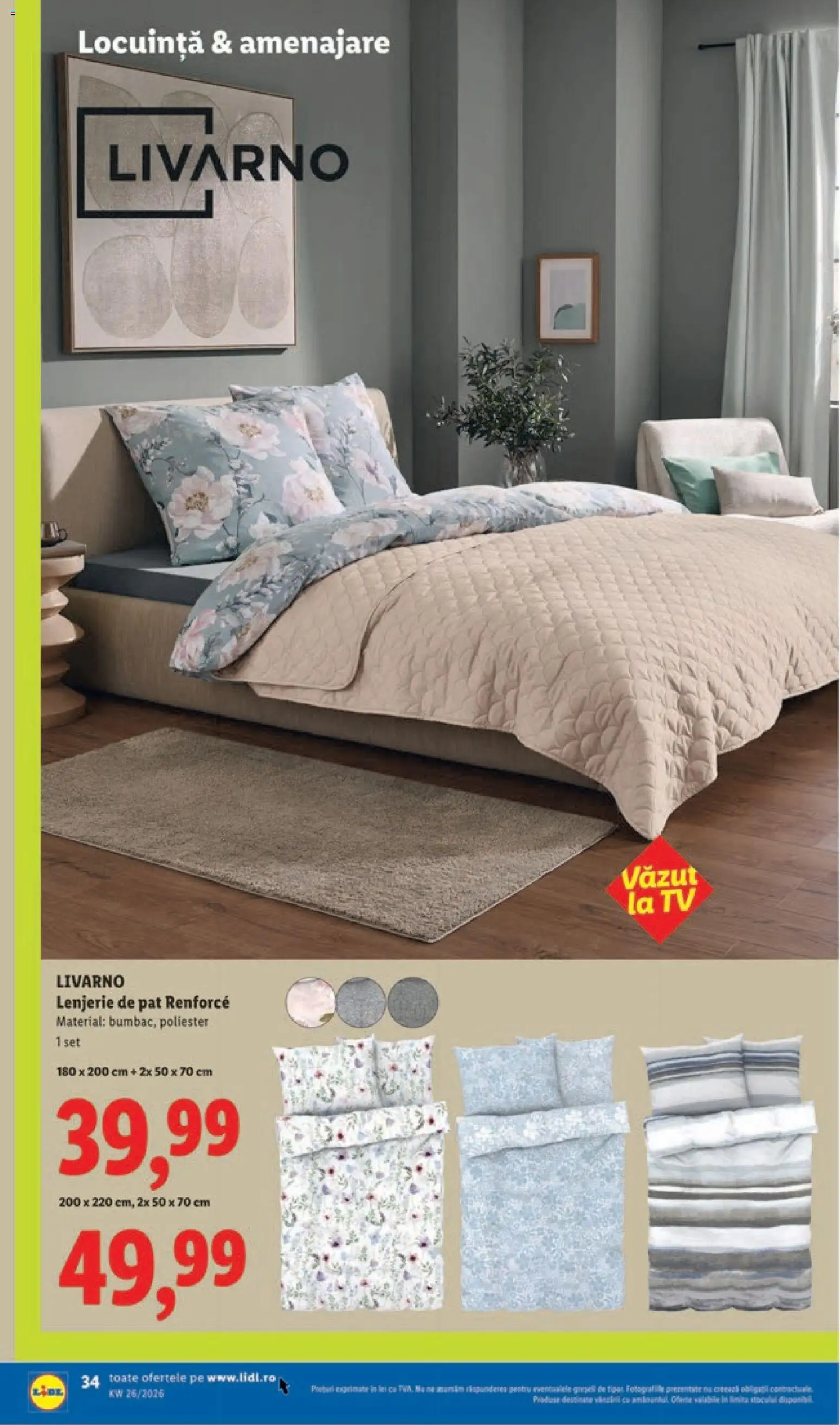 Noul catalog Lidl – valabil de la 22.06.2026 | Pagină: 34 | Produse: Pat, Lenjerie de pat