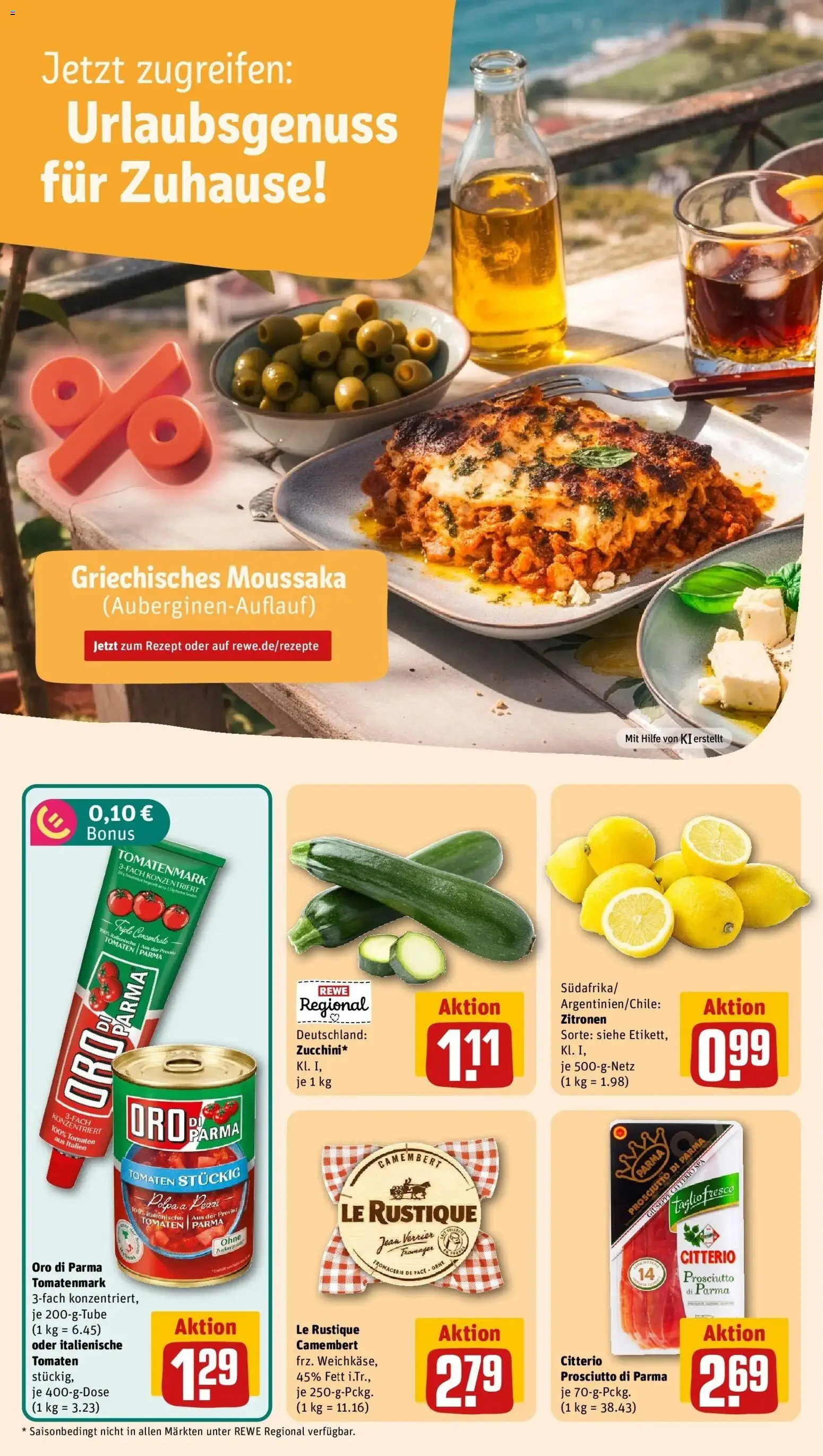 REWE Prospekt ab 31.08.2026 zum Blättern » Angebote | Seite: 5 | Produkte: Tomaten, Oro di parma, Camembert, Zitronen
