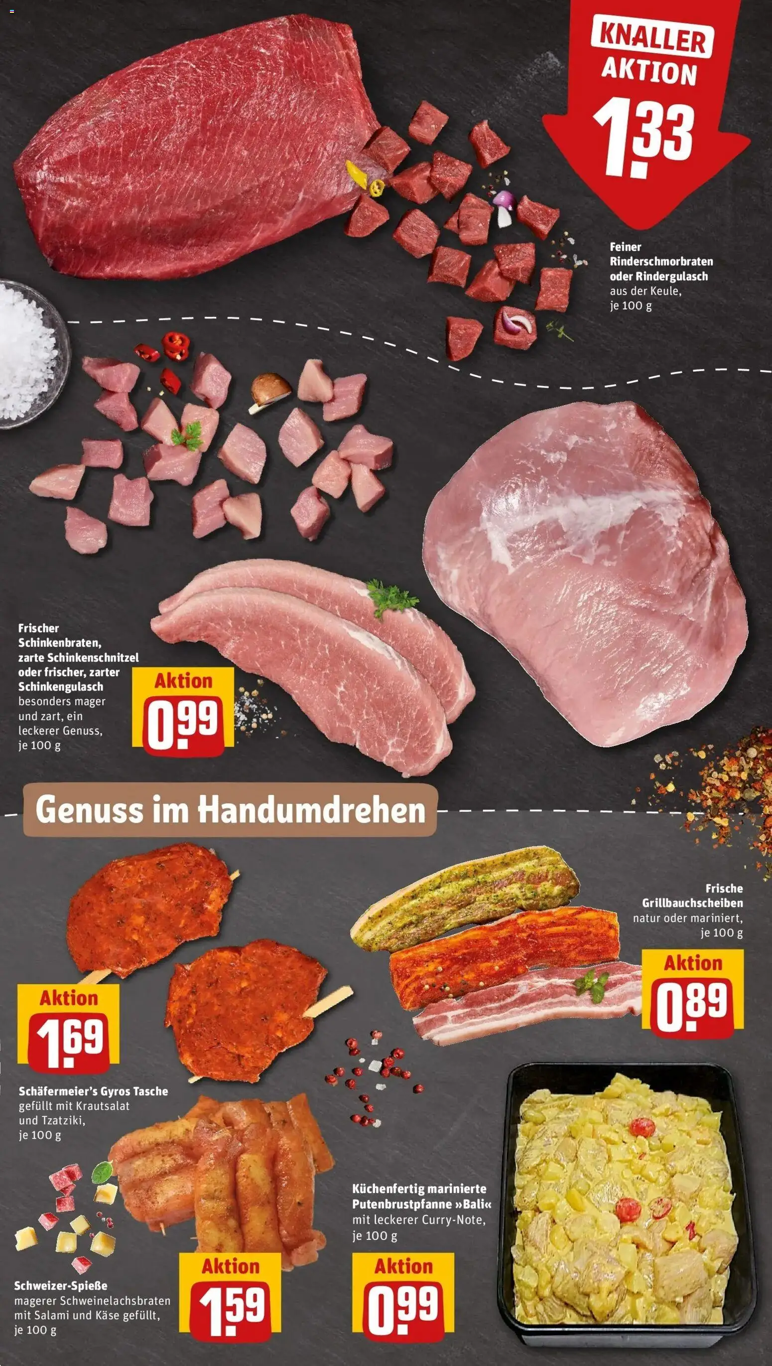 Rewe Prospekt Lippstadt / Bad Waldliesborn – gültig ab 08.06.2026 | Seite: 7 | Produkte: Rindergulasch, Käse, Schnitzel, Salami