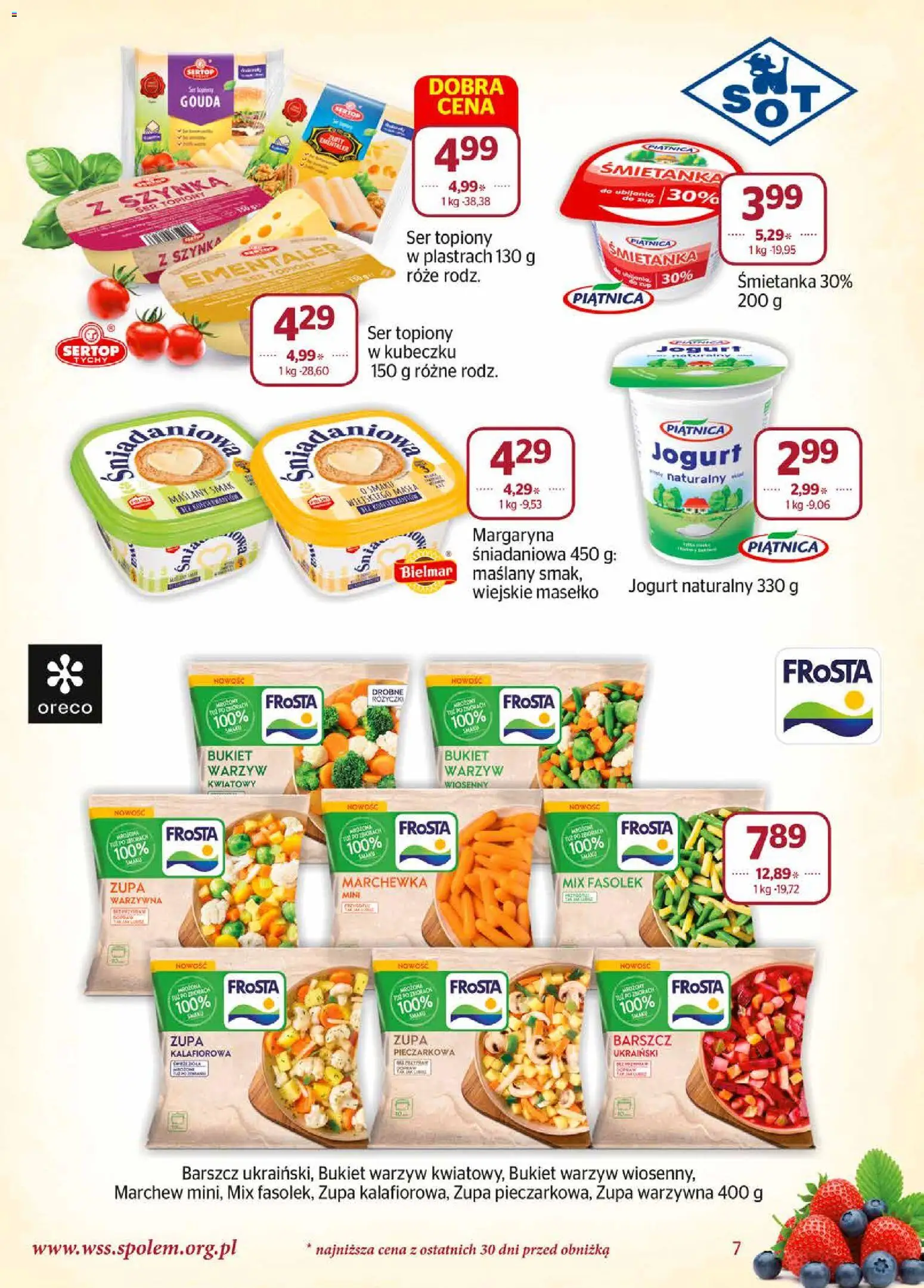 Społem gazetka od 01.06.2026 | Strona: 7 | Produkty: Barszcz, Ser topiony, Jogurt naturalny, Zupa
