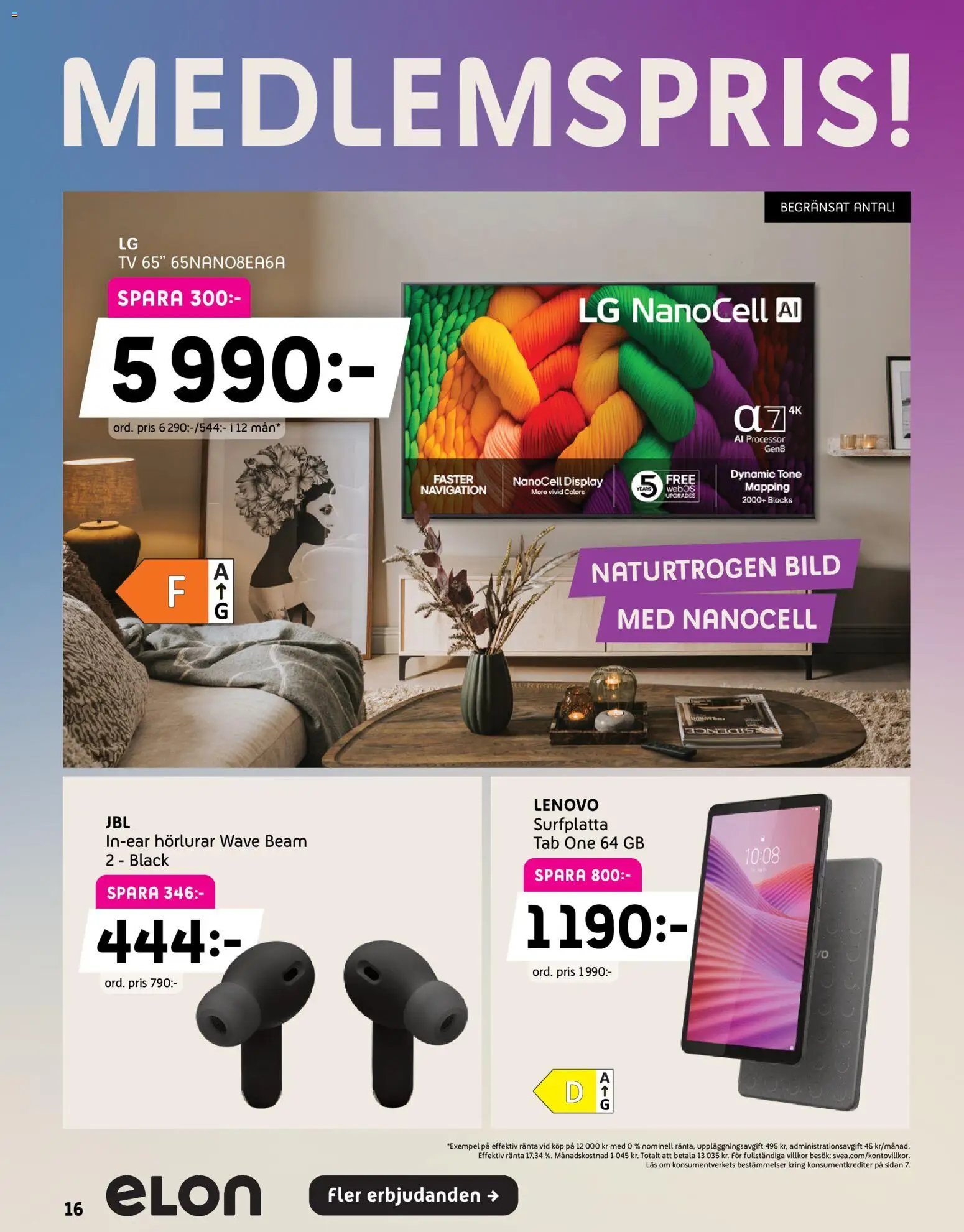 Elon reklamblad aktuell från 21/09/2026 | Sida: 16 | Produkter: Tv, Hörlurar