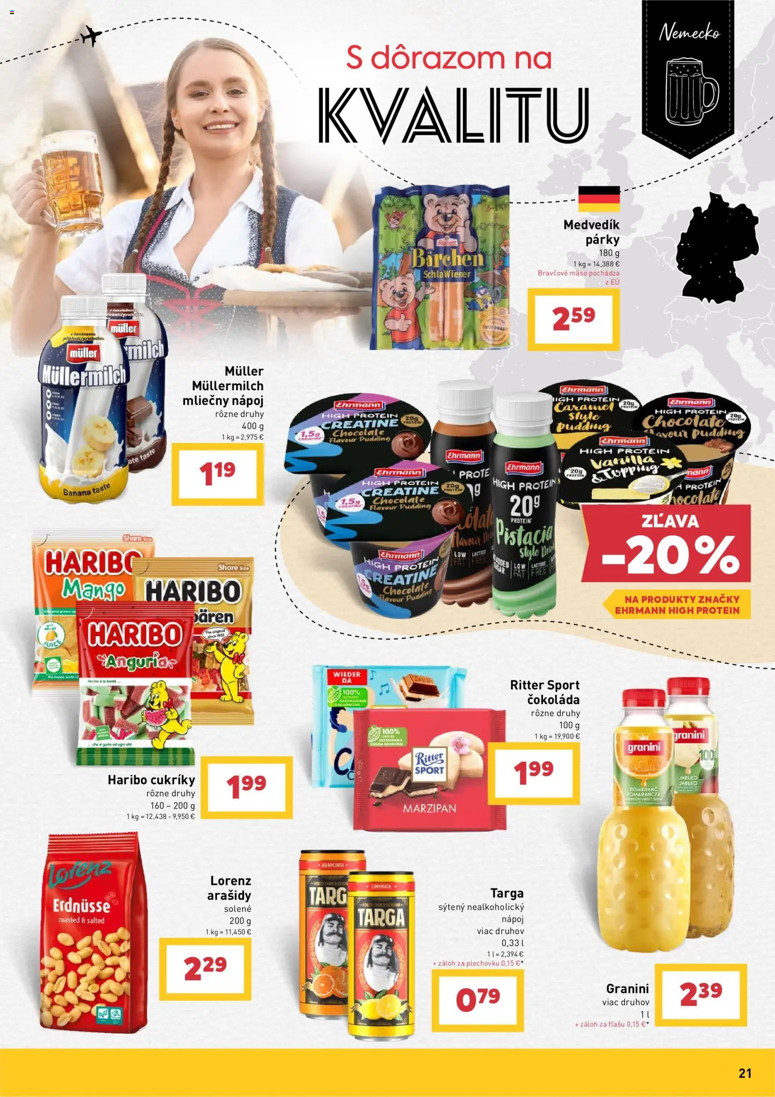 Nové Billa akcie – leták je platný od 29.07.2026 | Strana: 21 | Produkty: Čokoláda, Cukríky, Párky, Arašidy