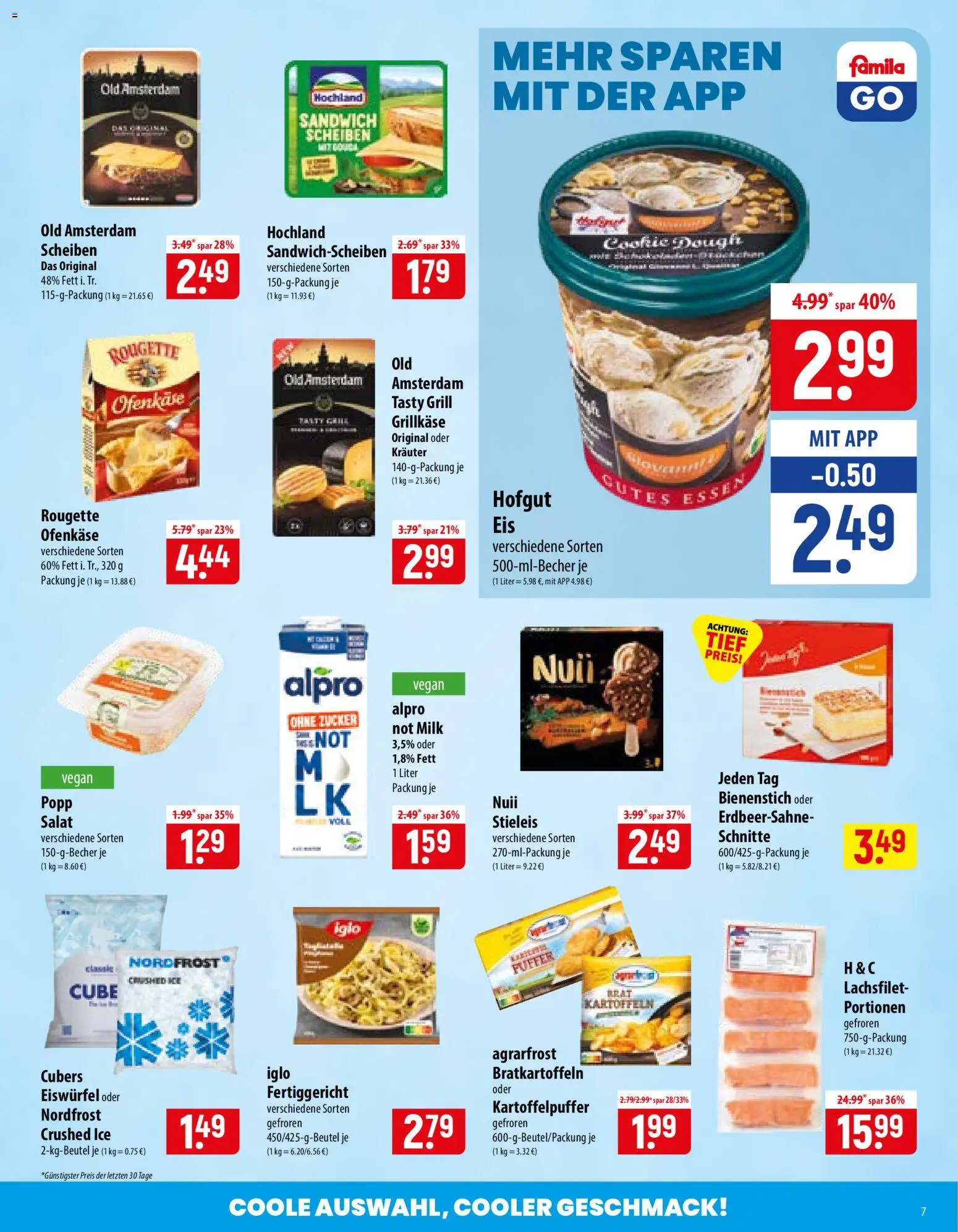 Famila Prospekt – gültig ab 22.06.2026 | Seite: 7 | Produkte: Iglo, Alpro, Zucker, Salat