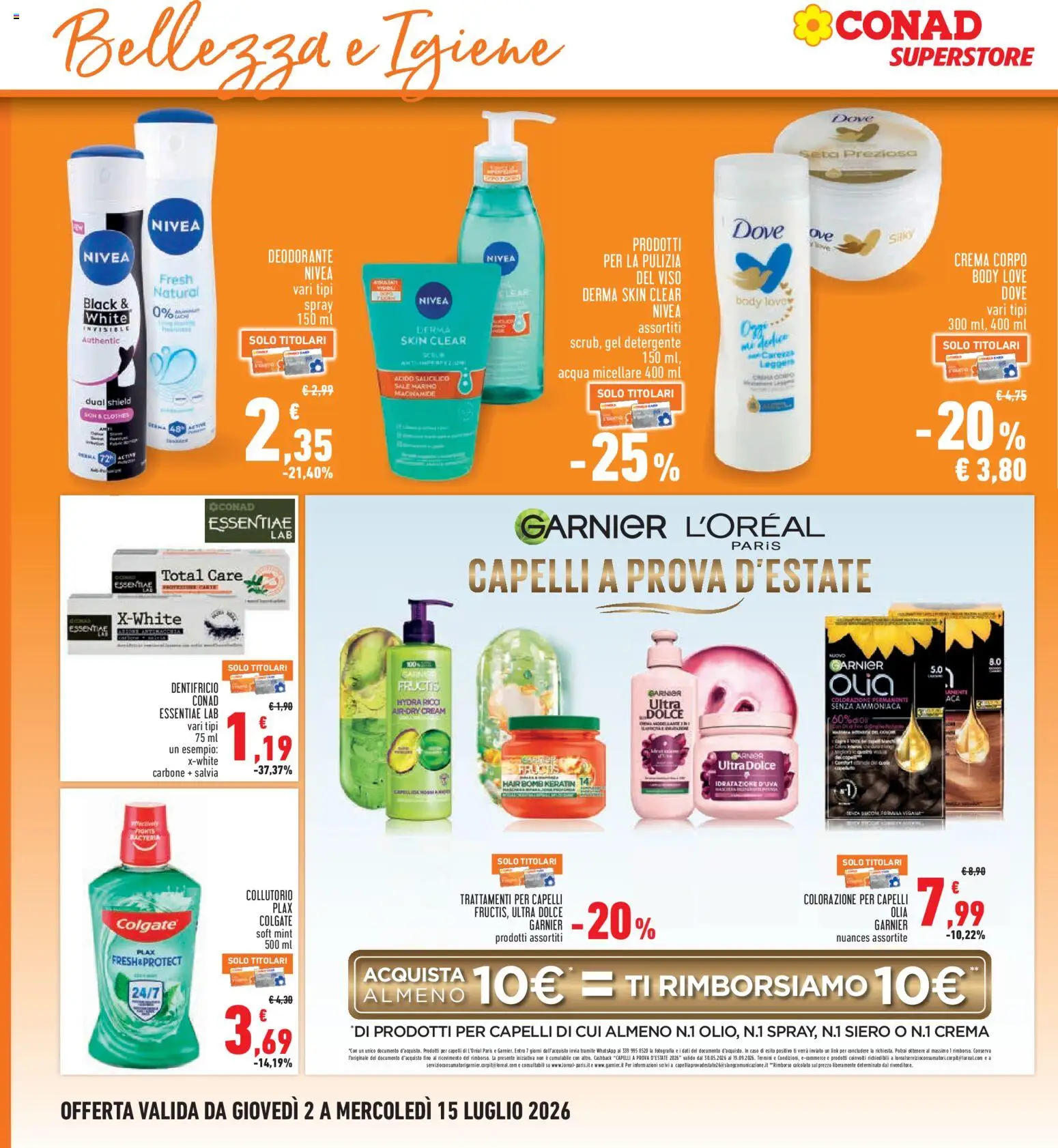 Volantino Conad del 02/07/2026 | Pagina: 20 | Prodotti: Acqua micellare, Deodorante, Collutorio, Detergente