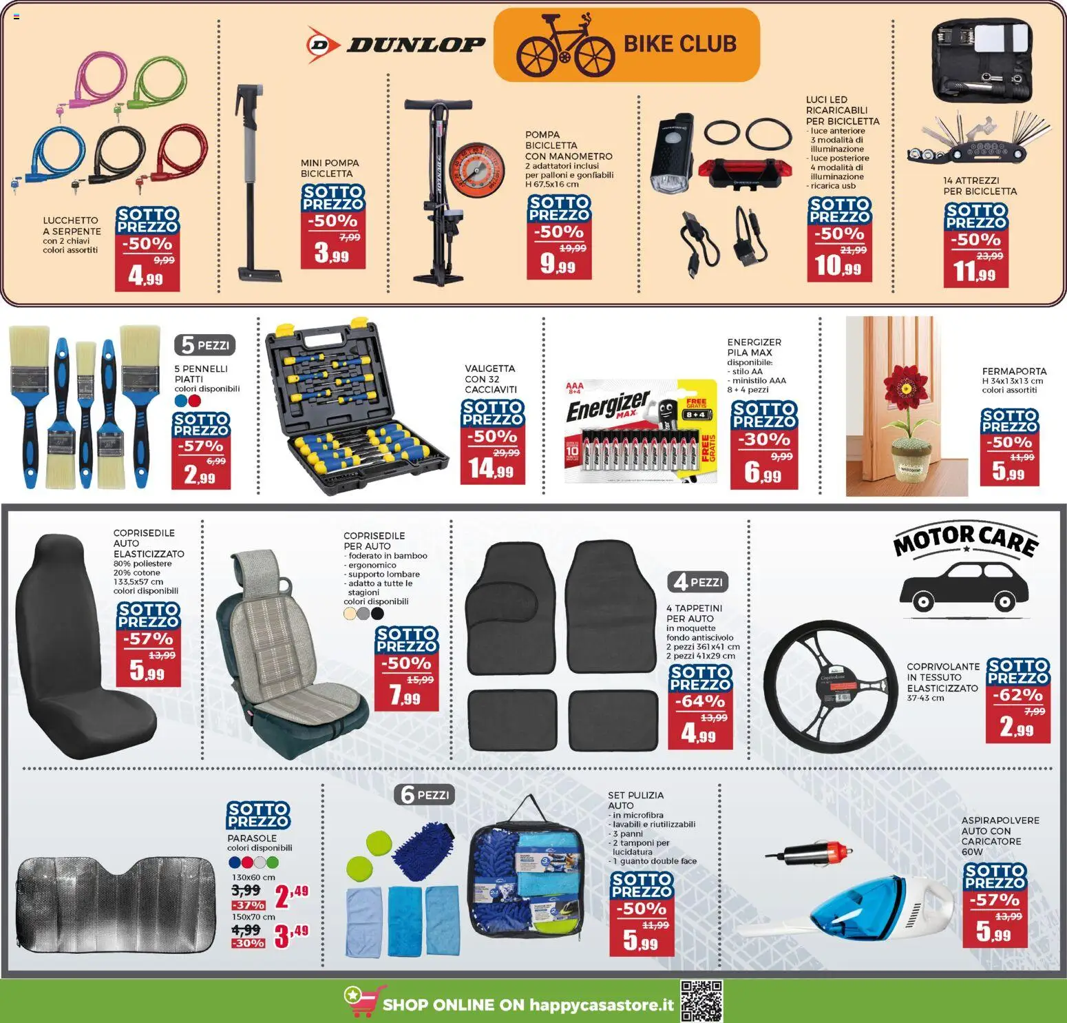 Volantino Happy Casa del 13.05.2026 | Pagina: 10 | Prodotti: Bicicletta, Fermaporta, USB, Manometro