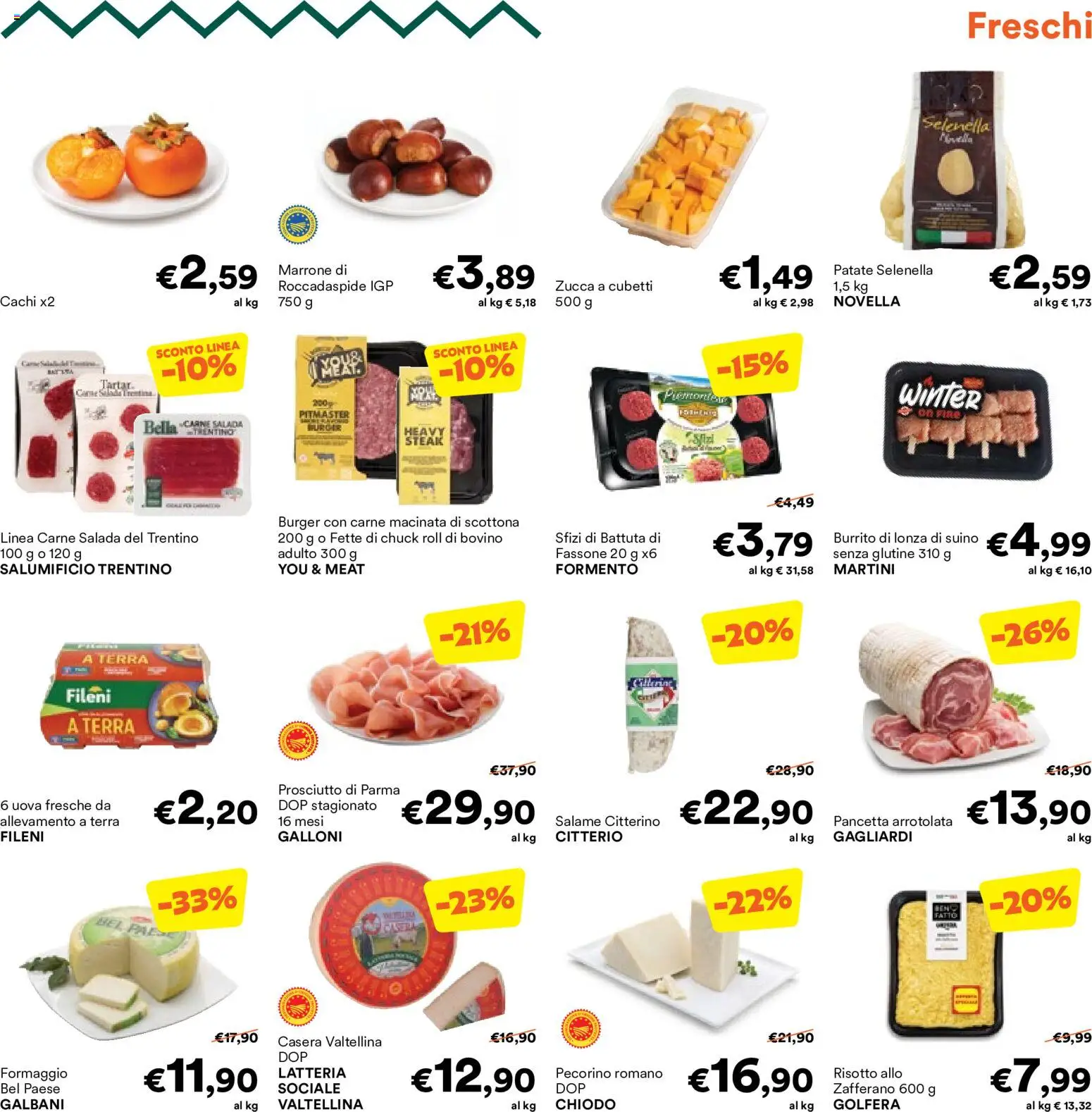 Volantino Unes del 19/10/2026 | Pagina: 5 | Prodotti: Uova, Formaggio, Carne macinata, Terra