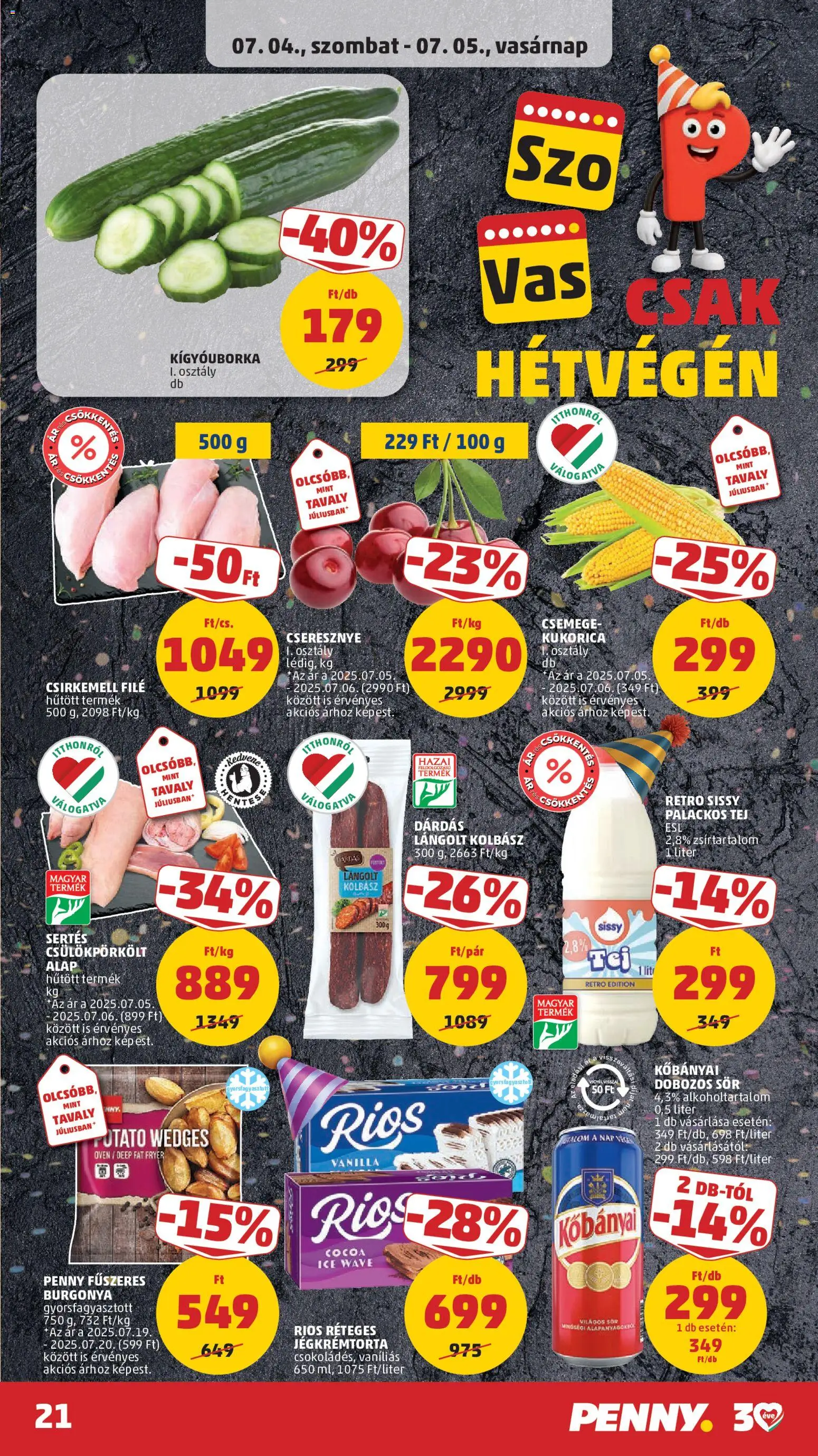 PENNY akciós ujság - amely érvényes a következő dátumtól: 2026.07.02. | Oldal: 25 | Termékek: Burgonya, Kolbász, Kígyóuborka, Tej