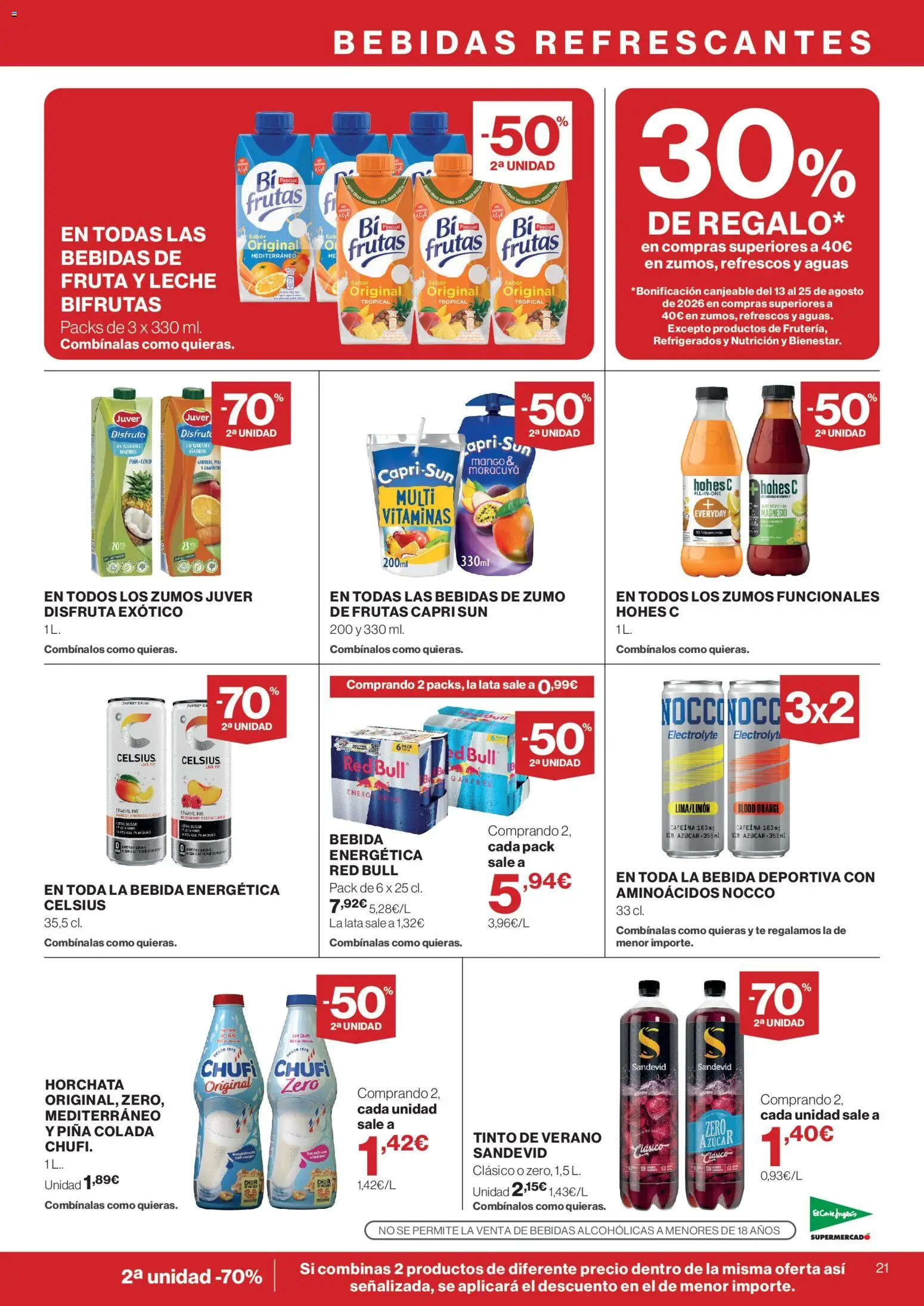 El Corte Inglés ofertas │ válido desde el 30/07/2026 | Página: 21 | Productos: Leche, Piña, Ροζ πιπέρι, Ρούτερ
