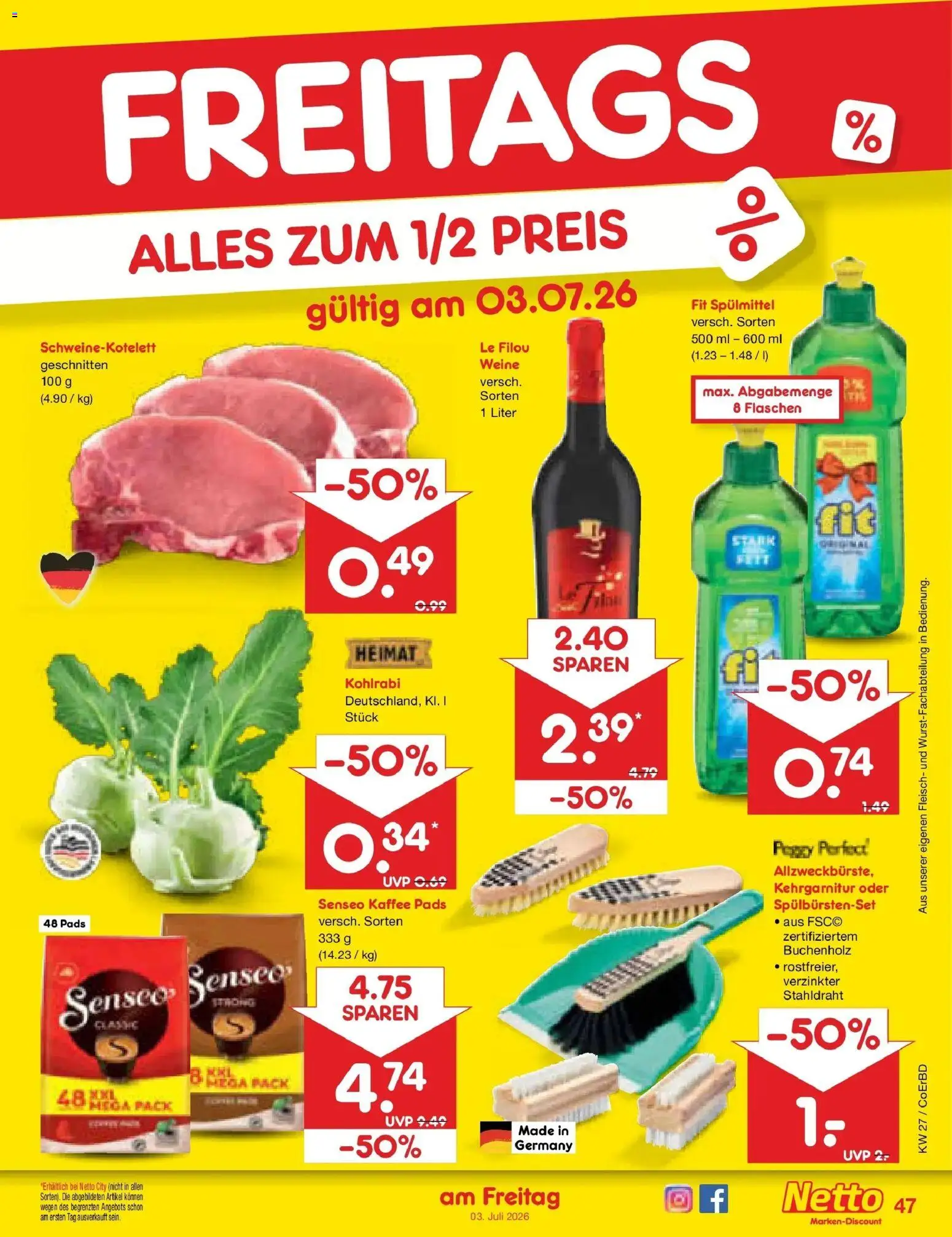 Netto Marken-Discount Prospekt Weimar – gültig ab 29.06.2026 | Seite: 67 | Produkte: Le filou, Kaffee, Kohlrabi, Fleisch