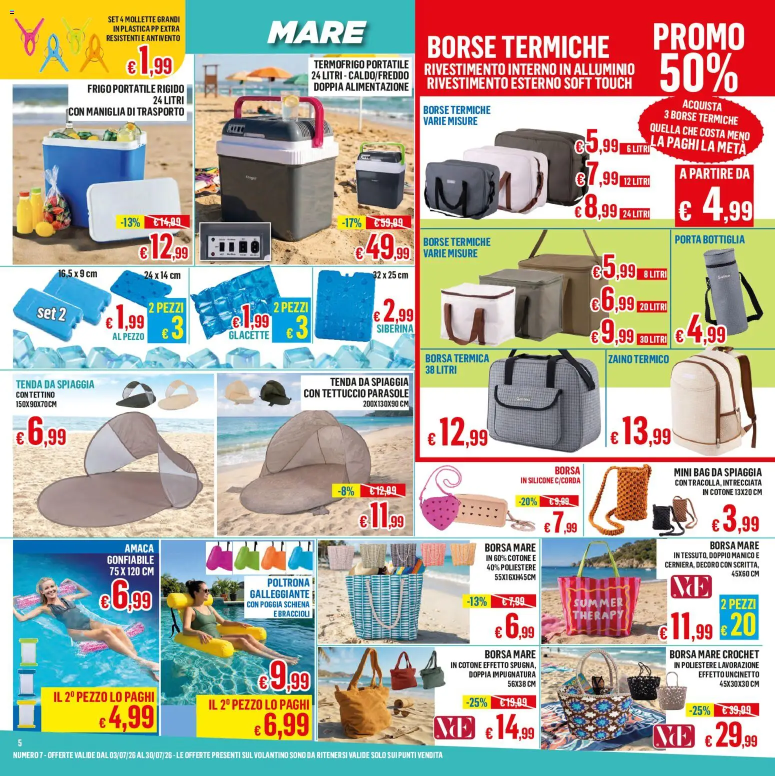 Volantino Satur del 03/07/2026 | Pagina: 5 | Prodotti: Tenda, Borsa termica, Borsa, Poltrona