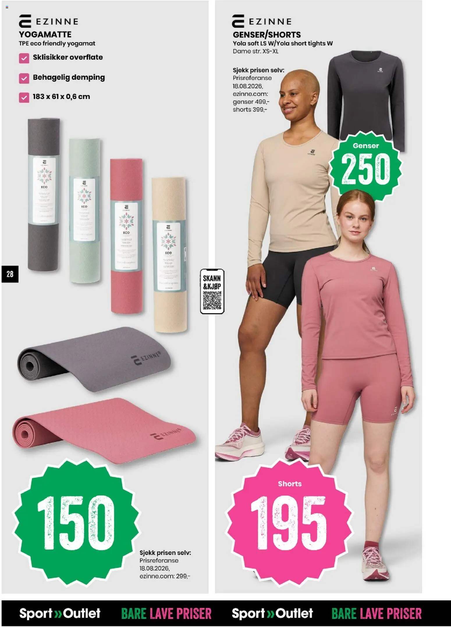 {H1} | Side: 28 | Produkter: Genser, Shorts, Yogamatte, Tights