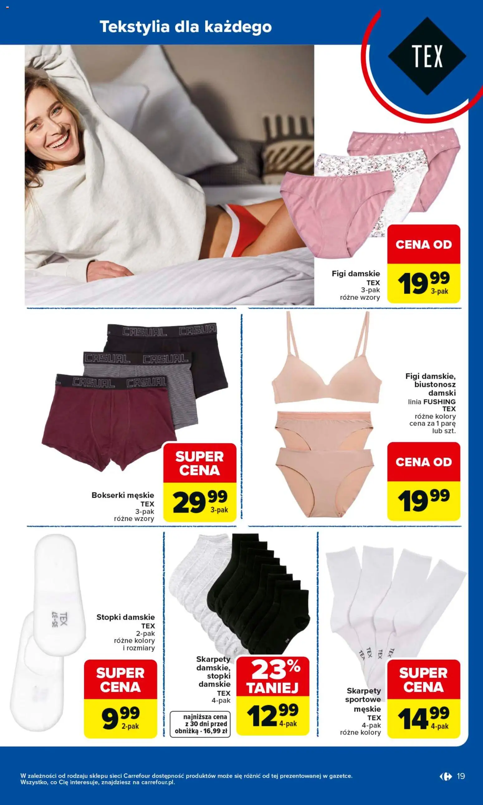 Carrefour gazetka - Wybierz Jakość W Najlepszej Cenie od 25.05.2026 | Strona: 19 | Produkty: Biustonosz, Skarpety, Bokserki męskie, Tekstylia