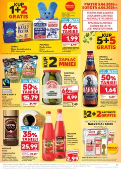 Náhled letáku Kaufland Polsko leták od 03.06.2026 | Strana: 27 | Produkty: Ben & Jerry's, Nescafé, Crema, Karty
