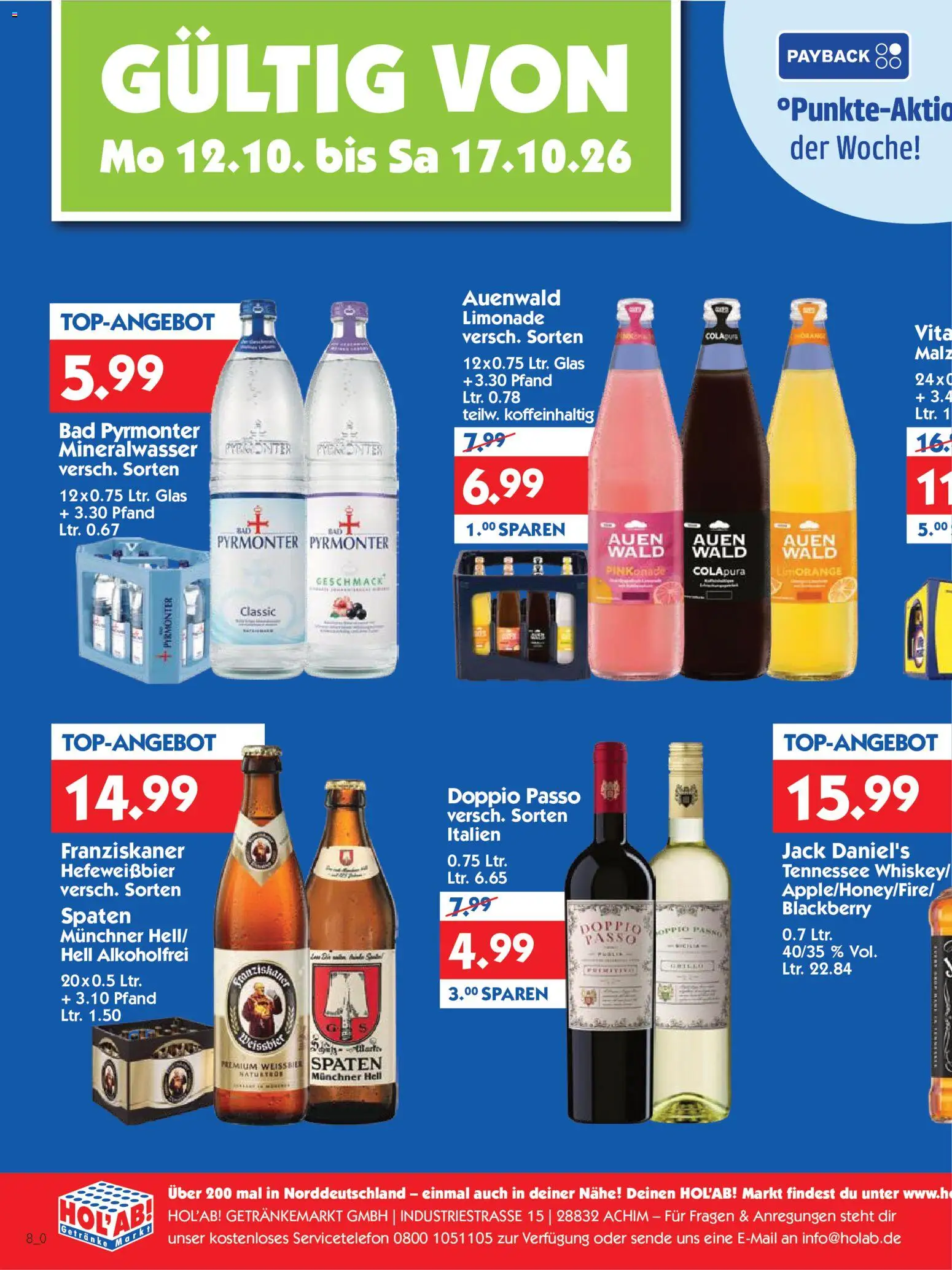 HOL’AB! Prospekt – gültig ab 12.10.2026 | Seite: 2 | Produkte: Bad, Jack Daniel's, Limonade, Mineralwasser
