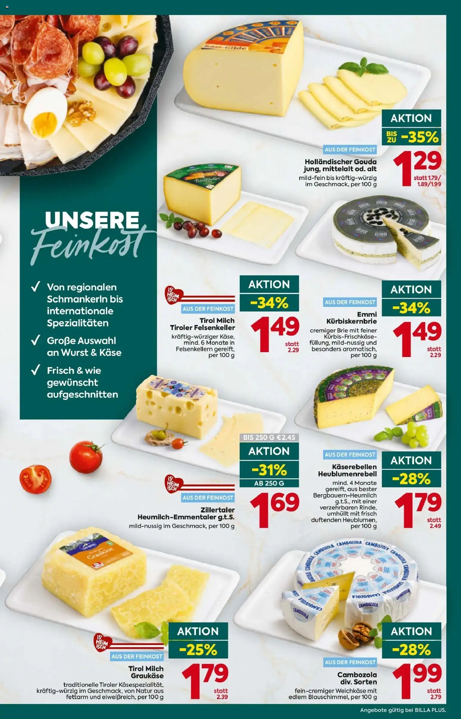 Billa Plus Flugblatt - Steiermark von 10.09.2026 - Aktuelle Angebote | Seite: 9 | Produkte: Wurst, Weichkäse, Milch, Käse