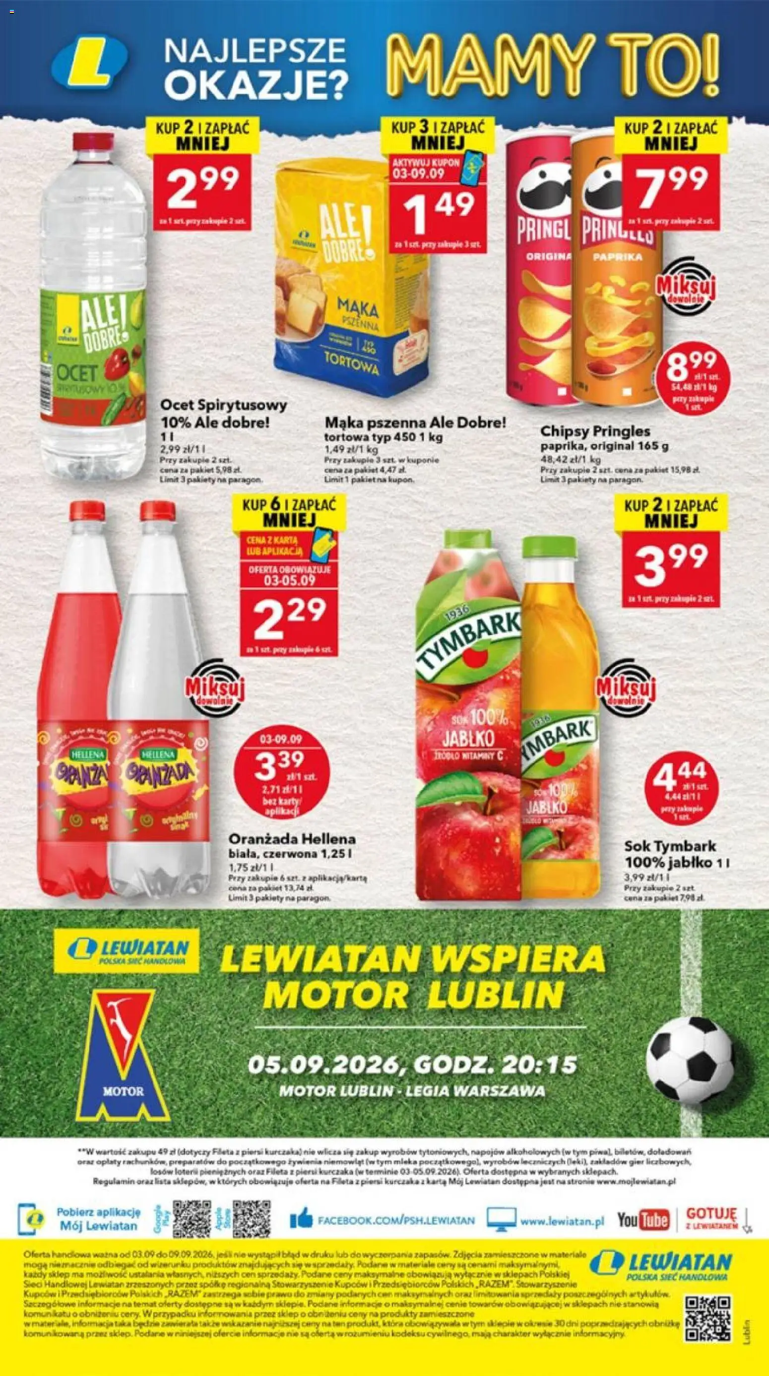Lewiatan gazetka - Lublin od 03.09.2026 | Strona: 8 | Produkty: Ocet spirytusowy, Tymbark, Chipsy pringles, Pringles