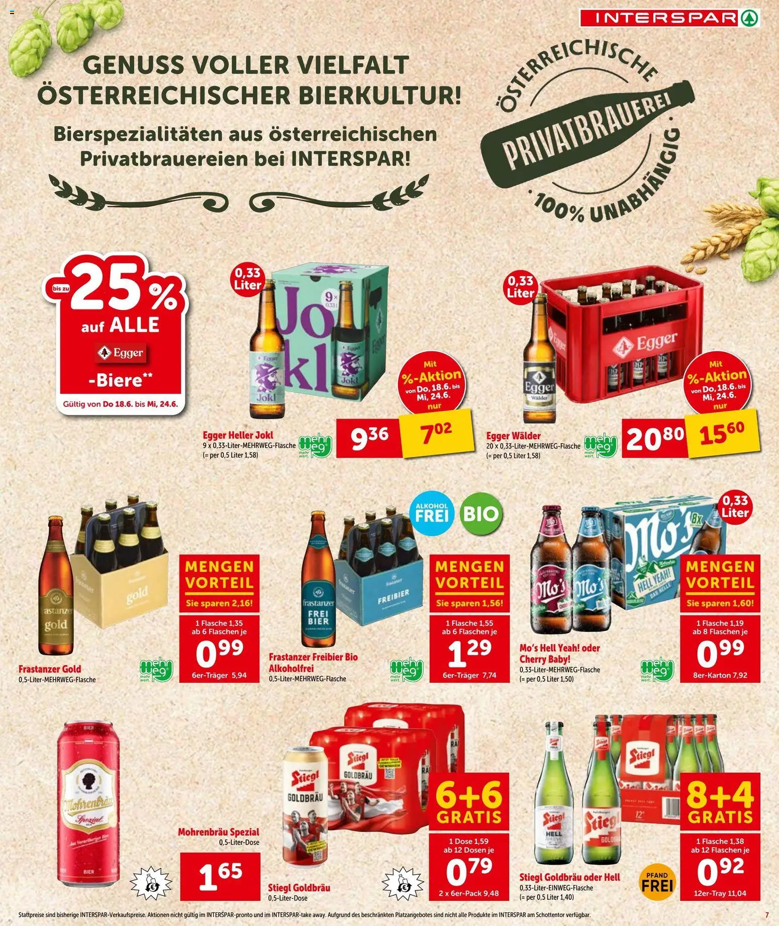 Interspar - Flugblatt gültig ab 18.06.2026 | Seite: 7 | Produkte: Bier
